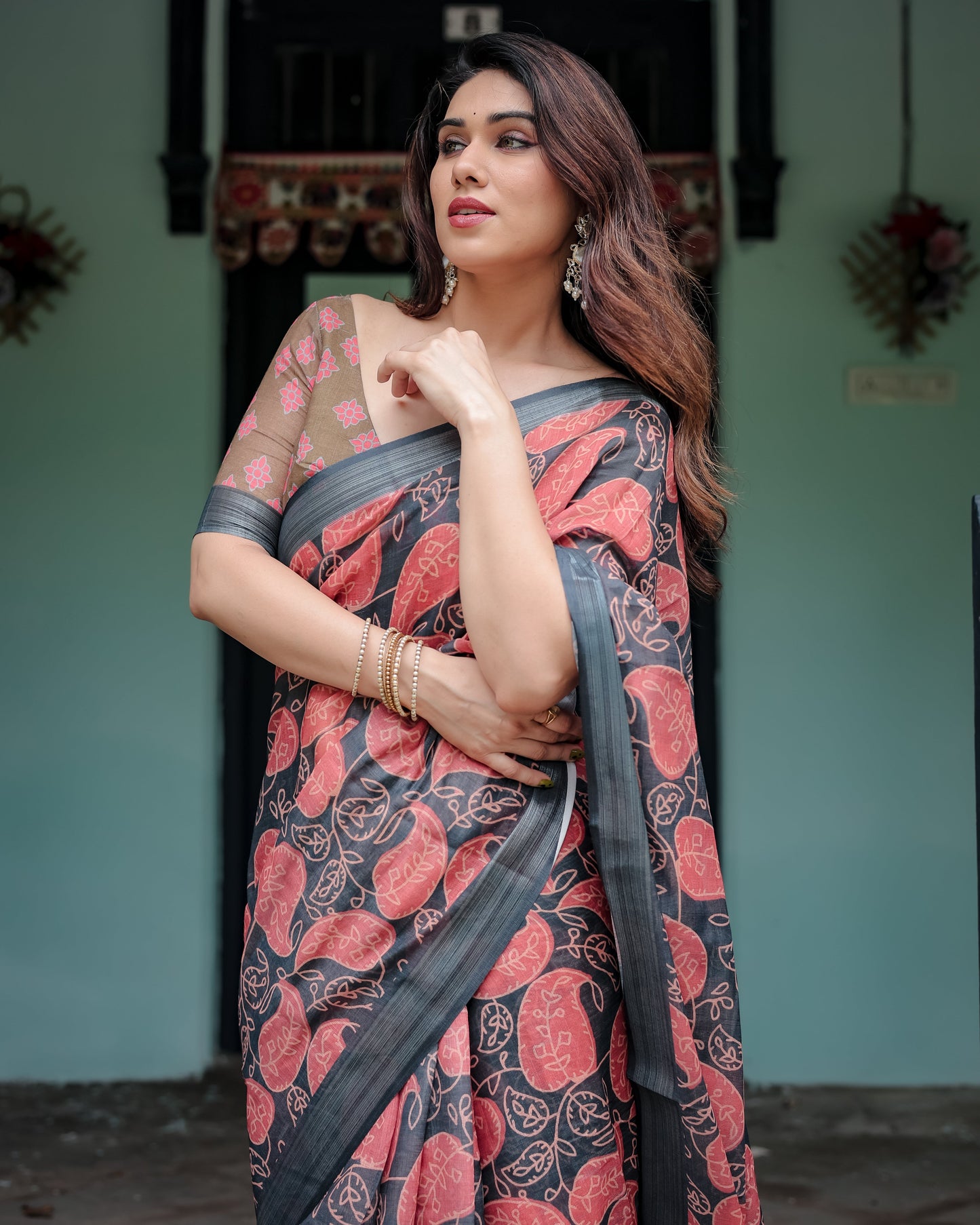 KASHVI PURE LINEN SAREE