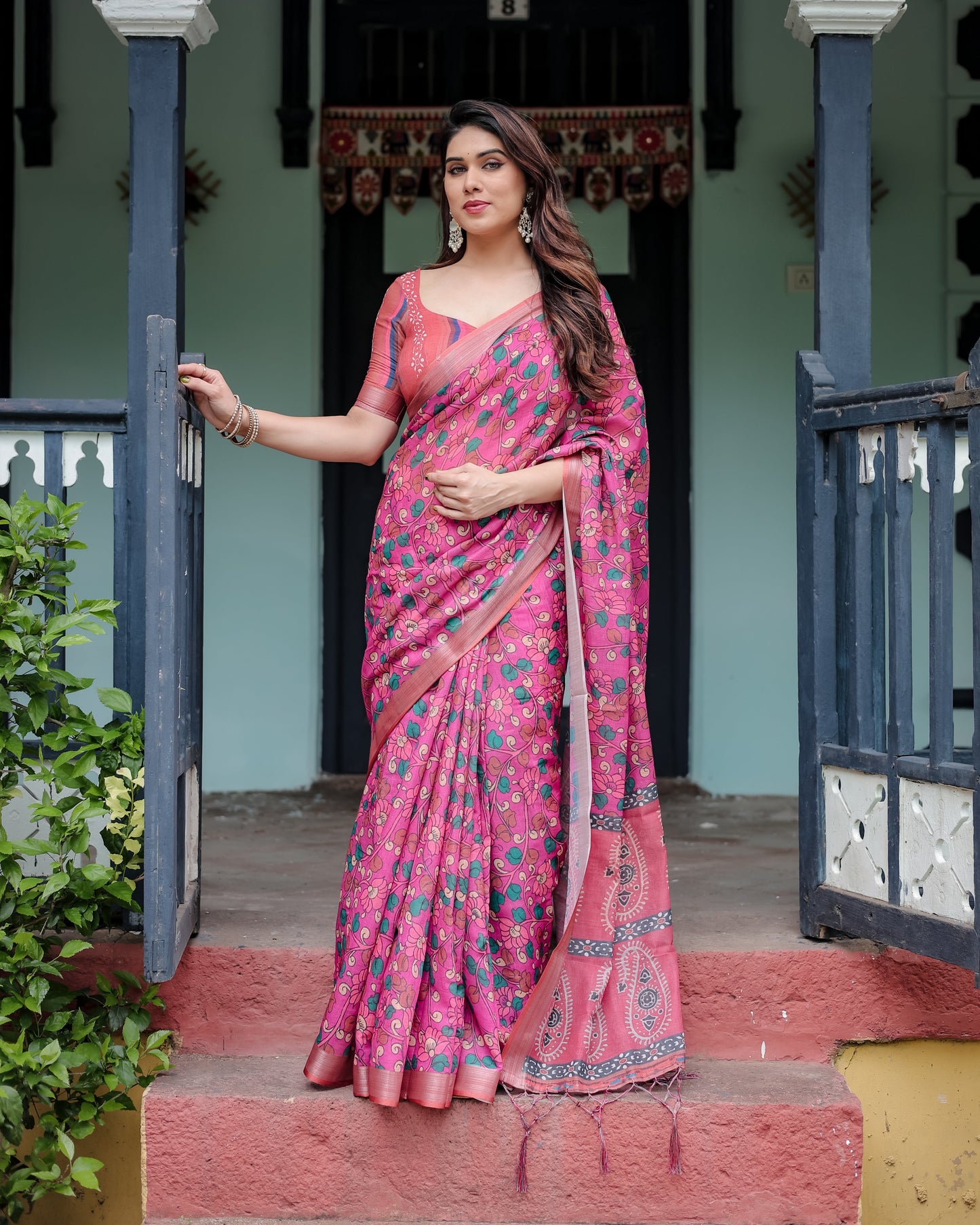 KASHVI PURE LINEN SAREE