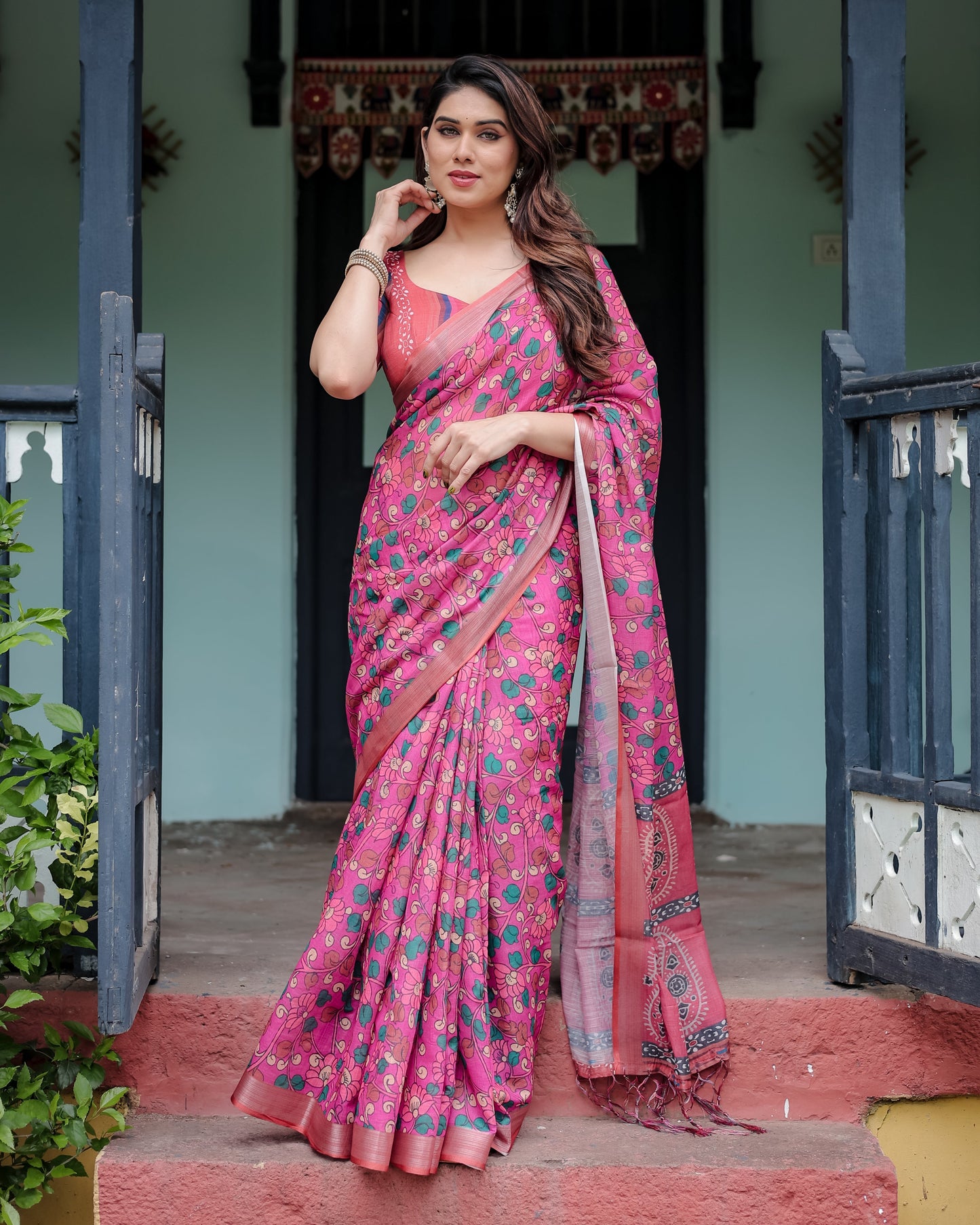 KASHVI PURE LINEN SAREE