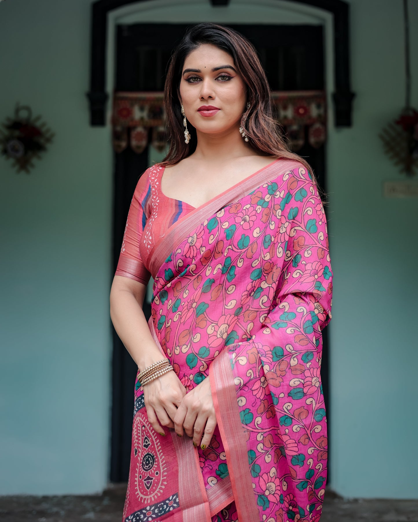 KASHVI PURE LINEN SAREE