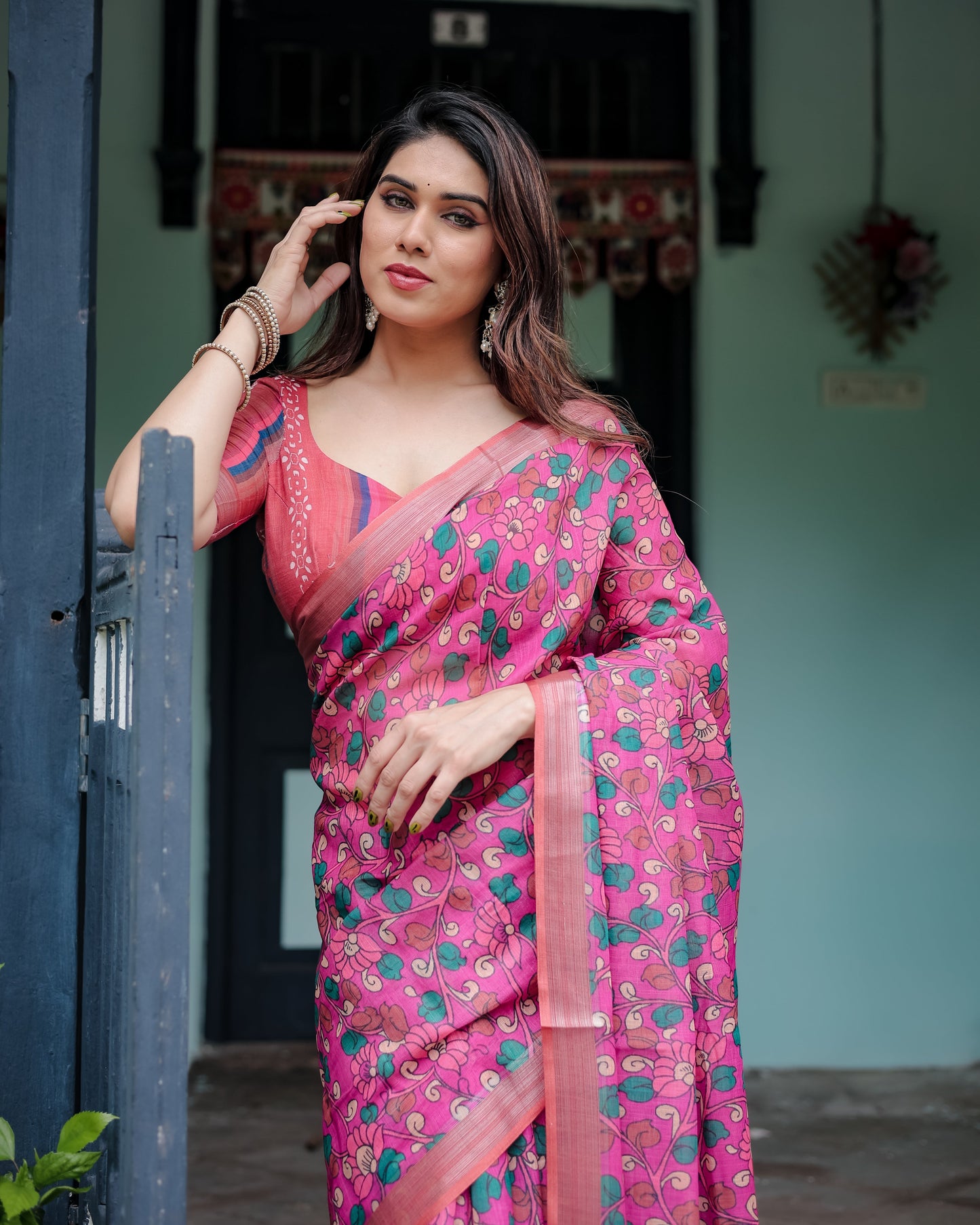KASHVI PURE LINEN SAREE
