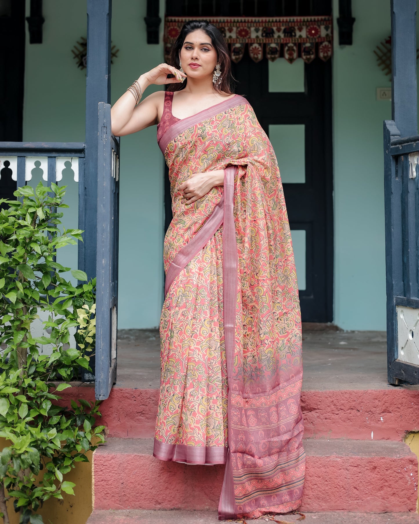 KASHVI PURE LINEN SAREE
