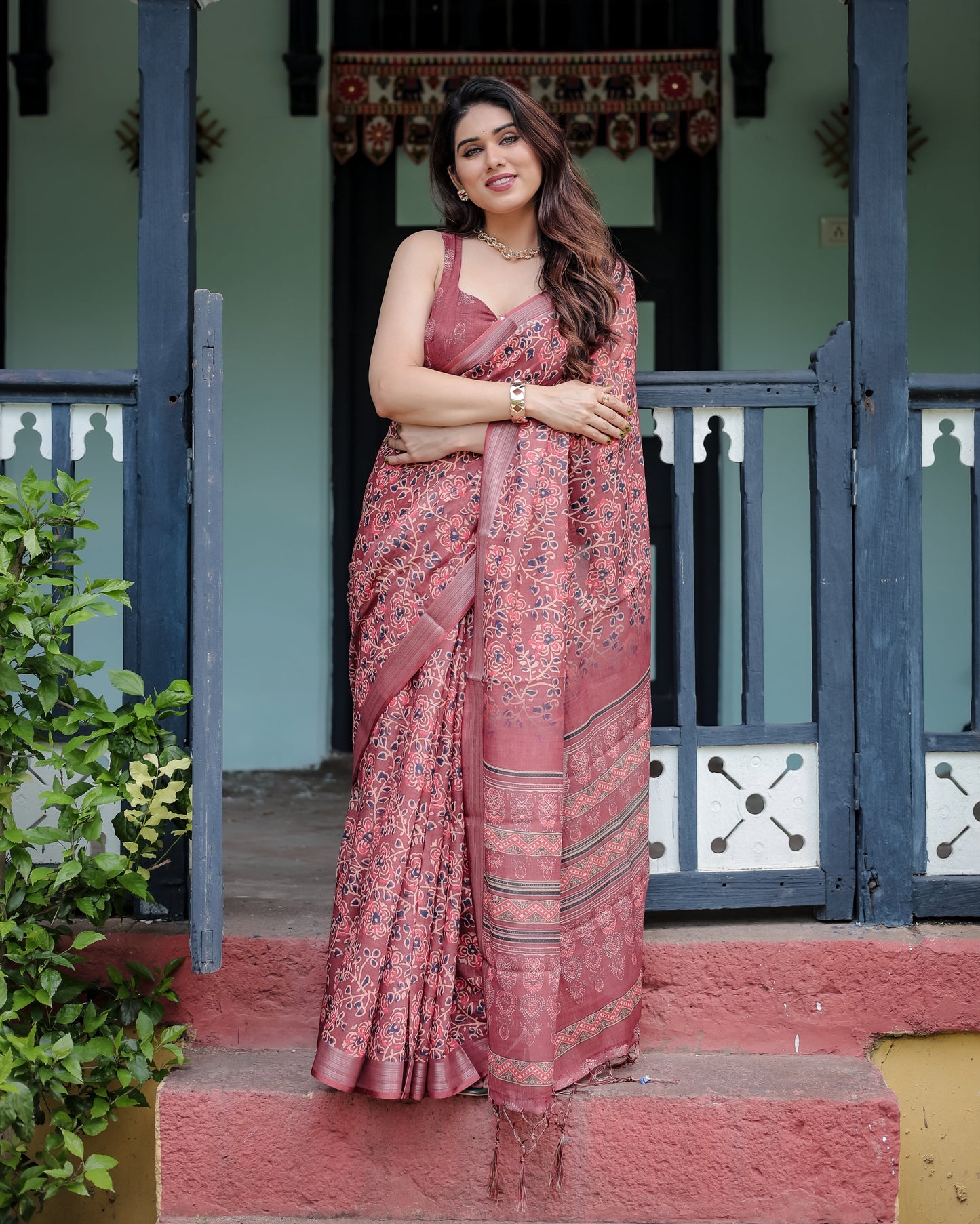 KASHVI PURE LINEN SAREE