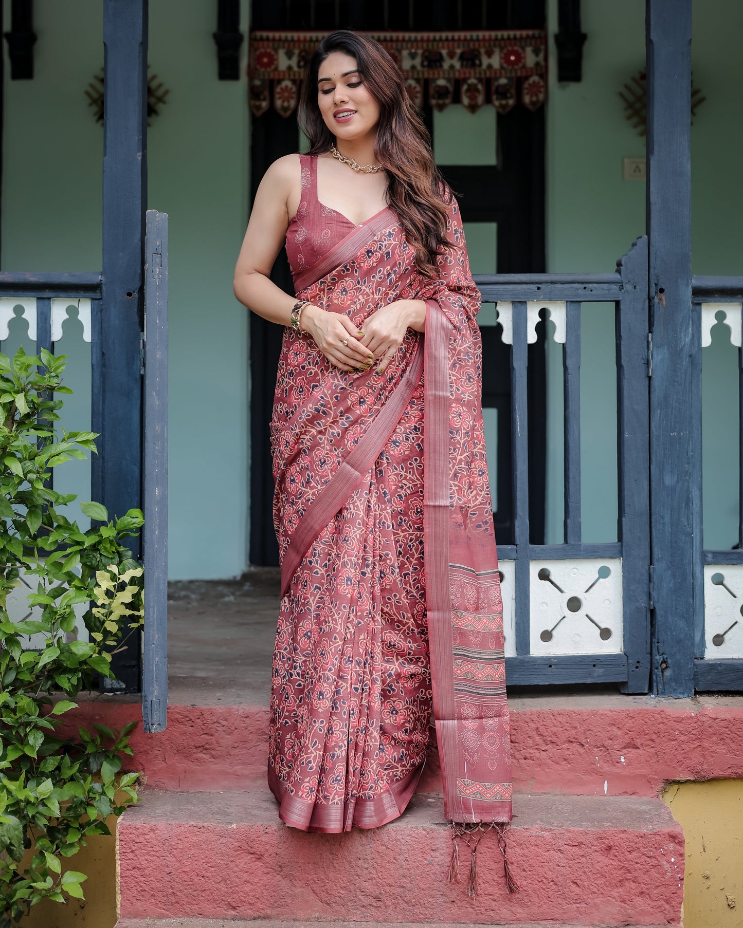 KASHVI PURE LINEN SAREE