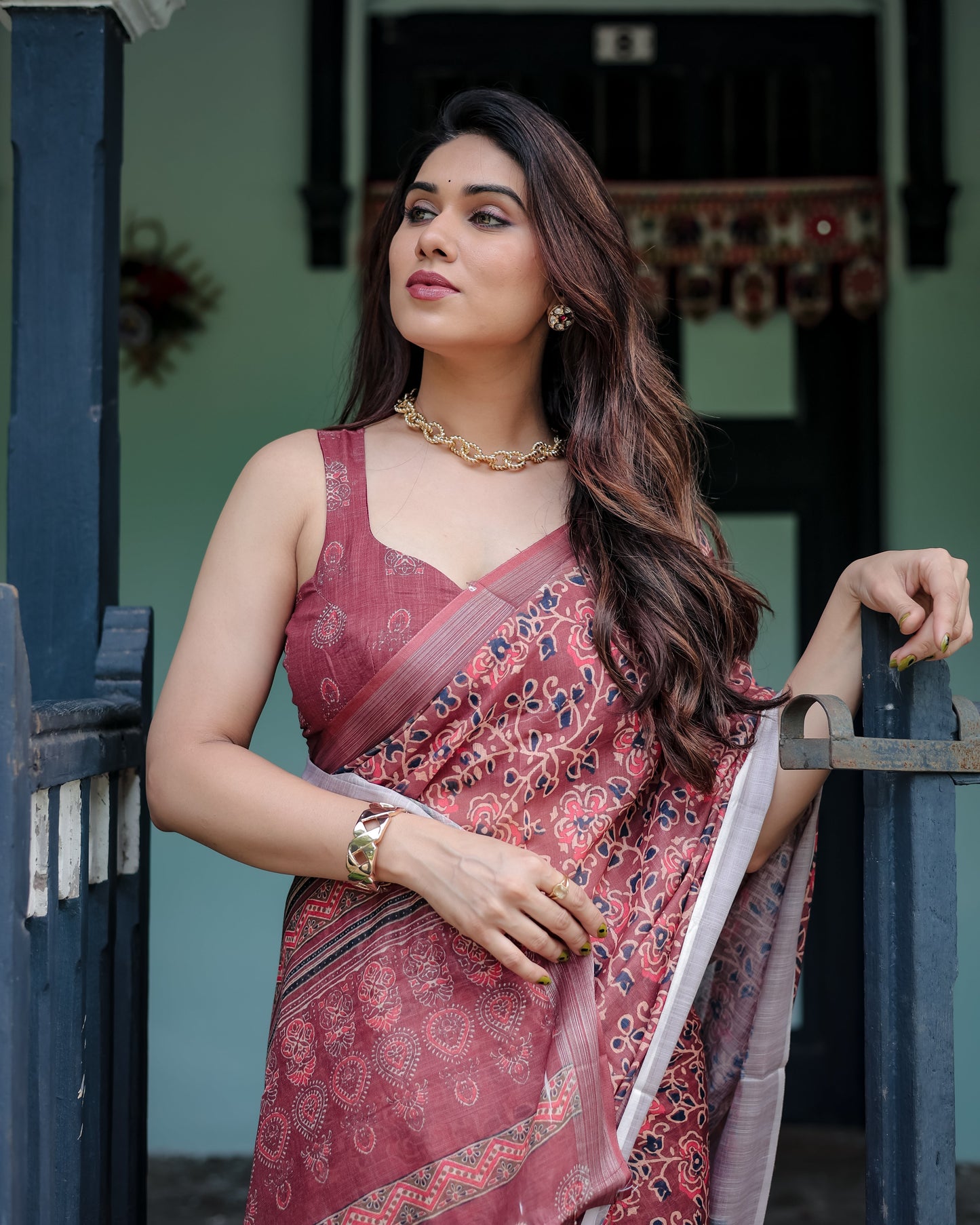 KASHVI PURE LINEN SAREE