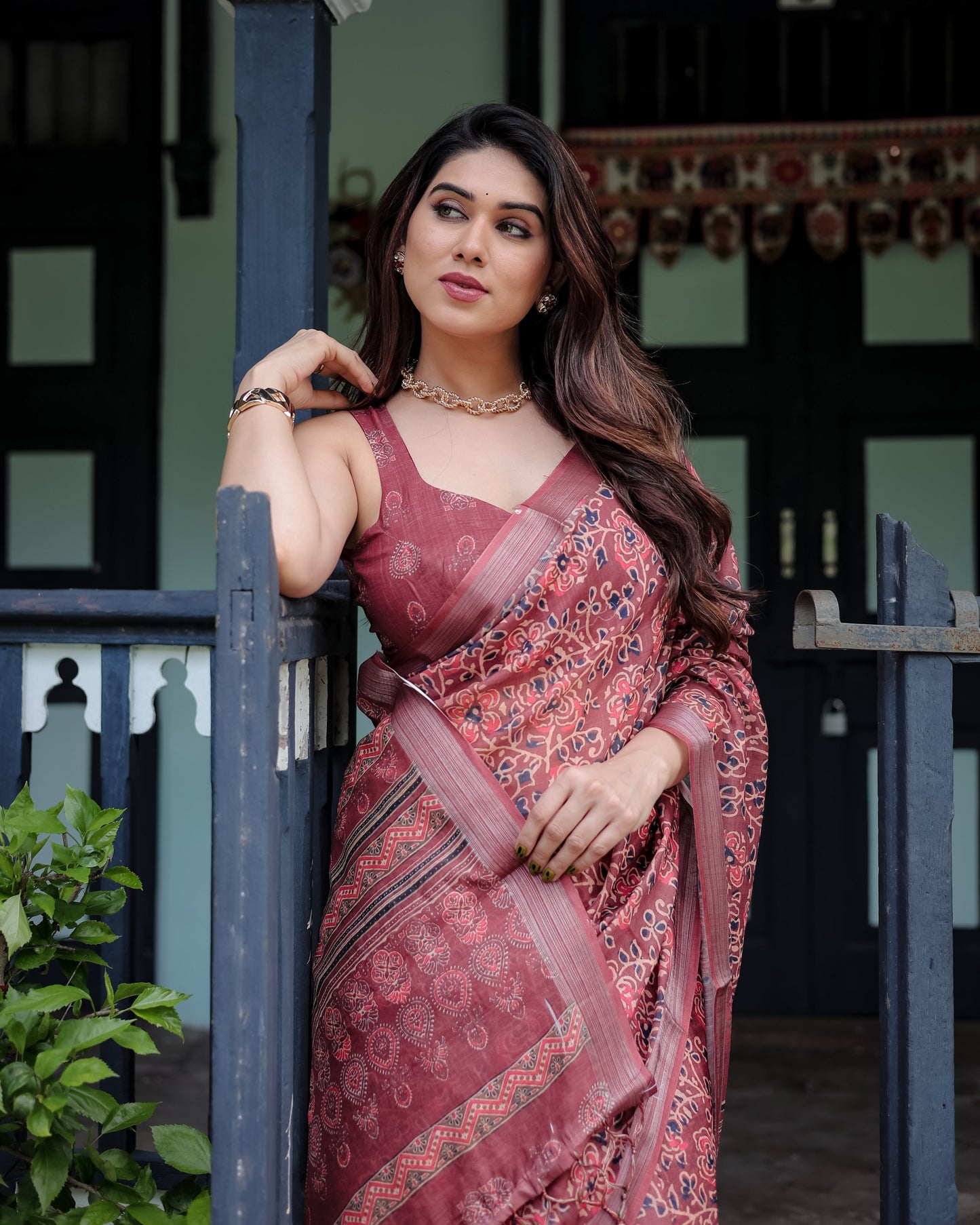 KASHVI PURE LINEN SAREE
