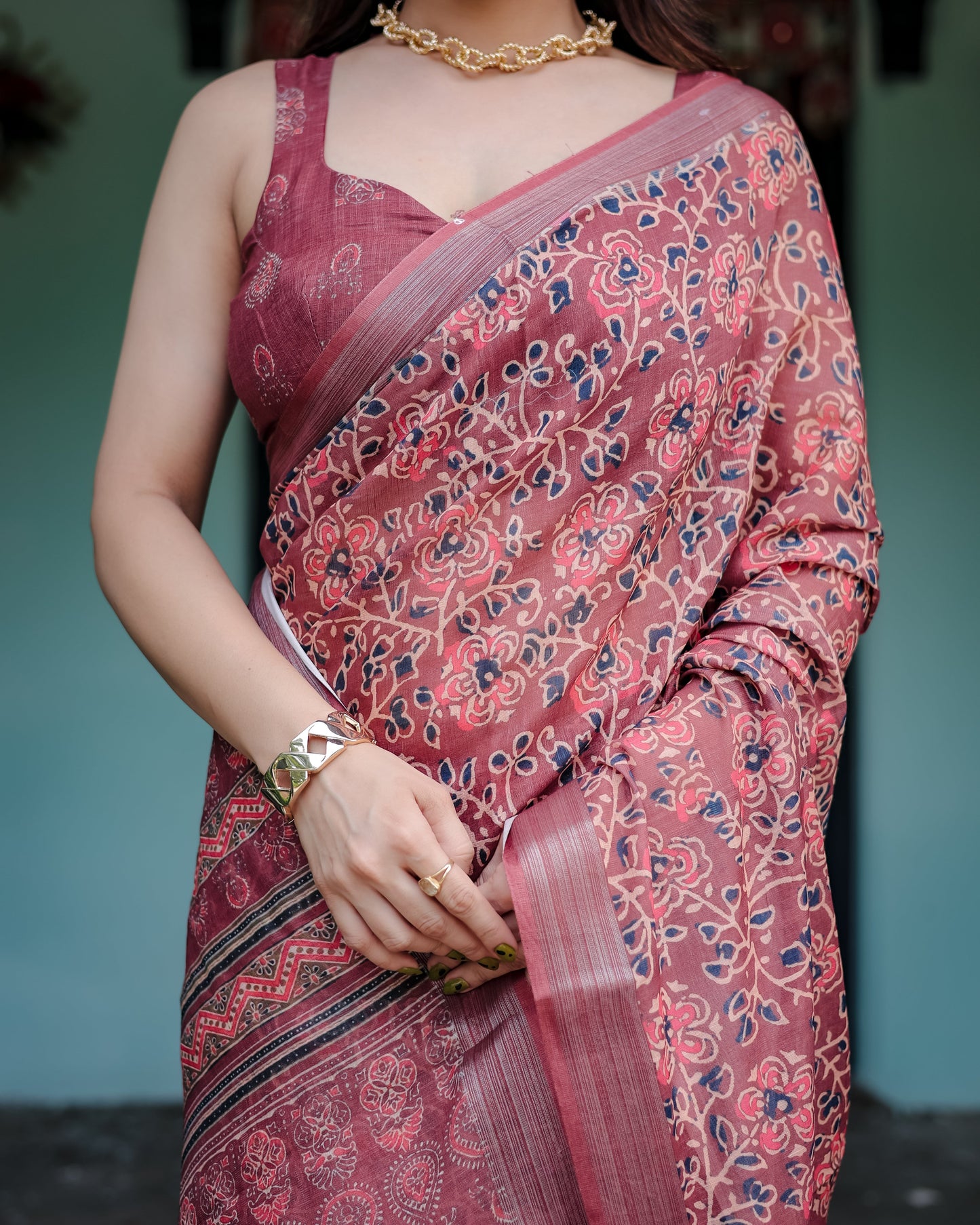 KASHVI PURE LINEN SAREE