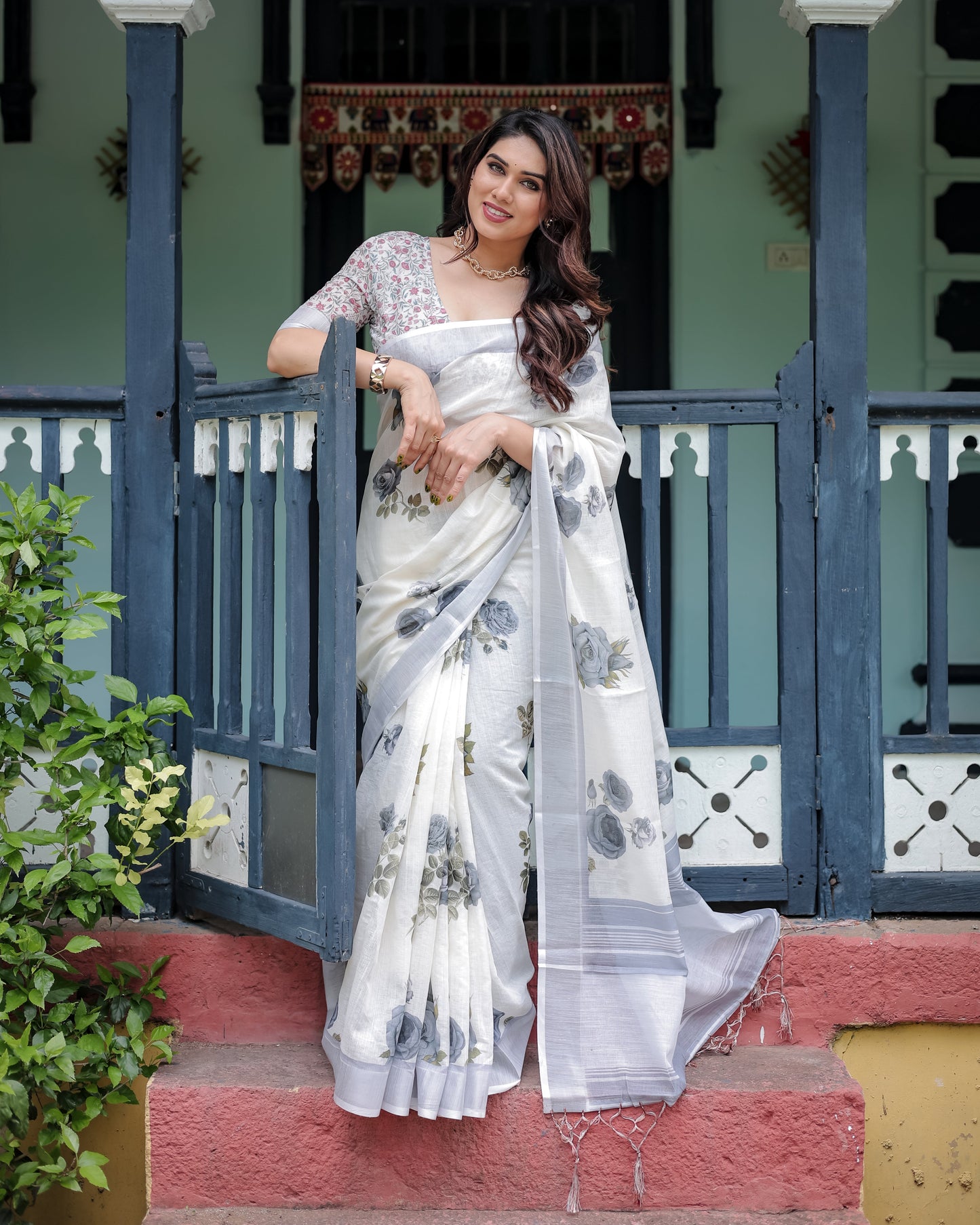 KASHVI PURE LINEN SAREE