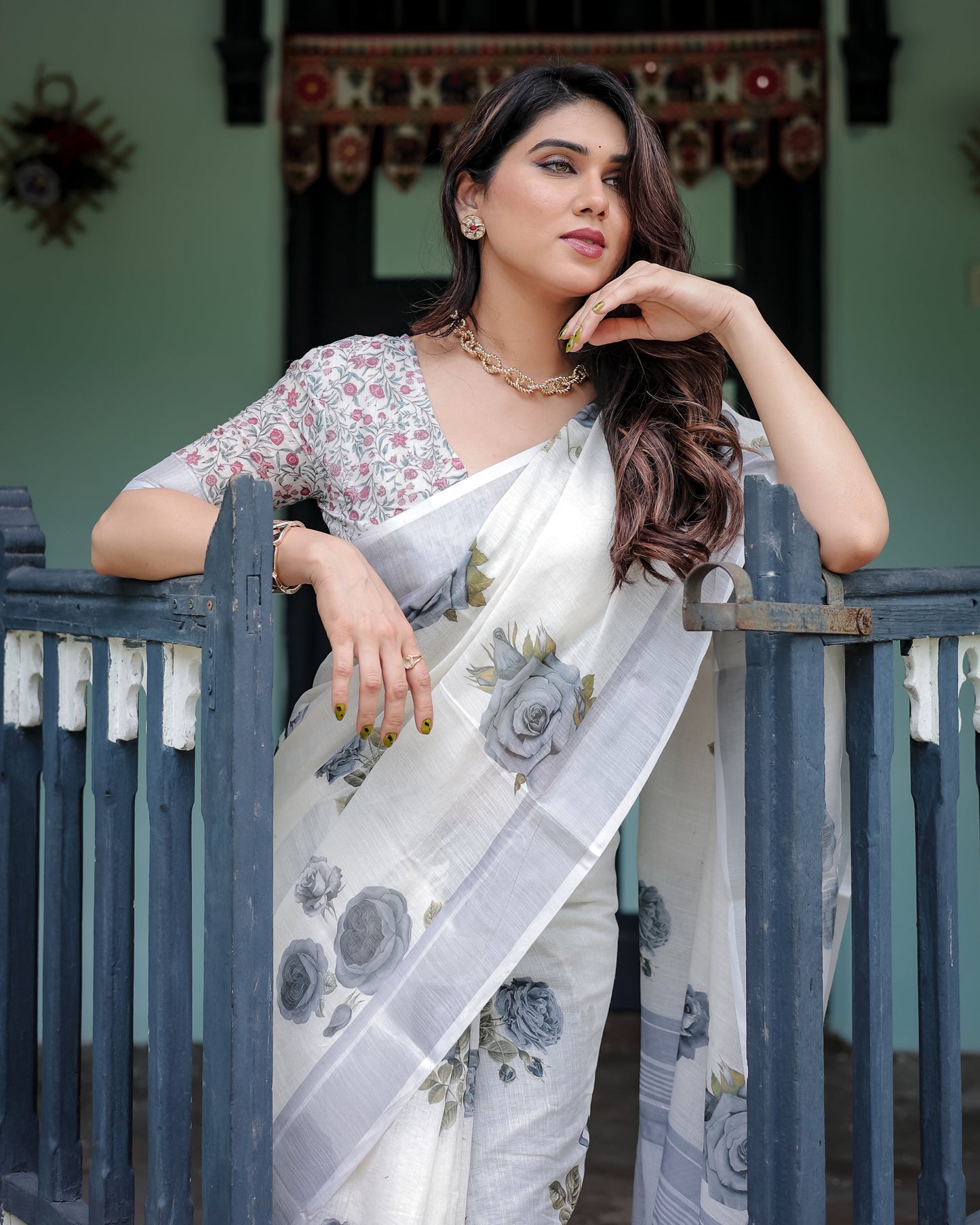 KASHVI PURE LINEN SAREE