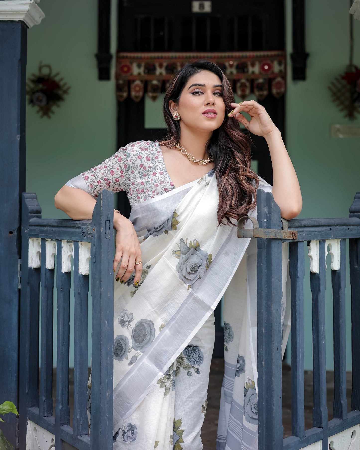 KASHVI PURE LINEN SAREE