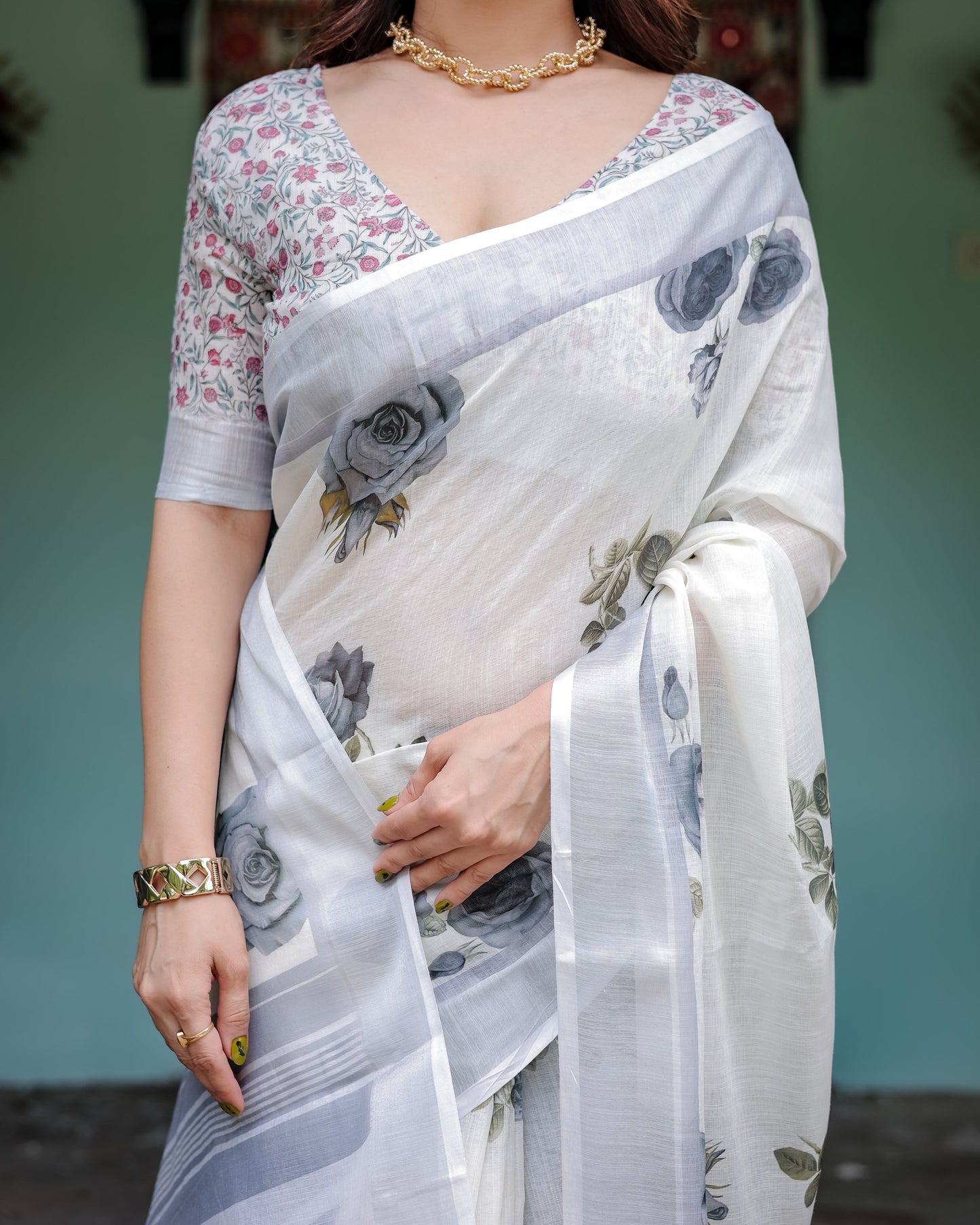 KASHVI PURE LINEN SAREE