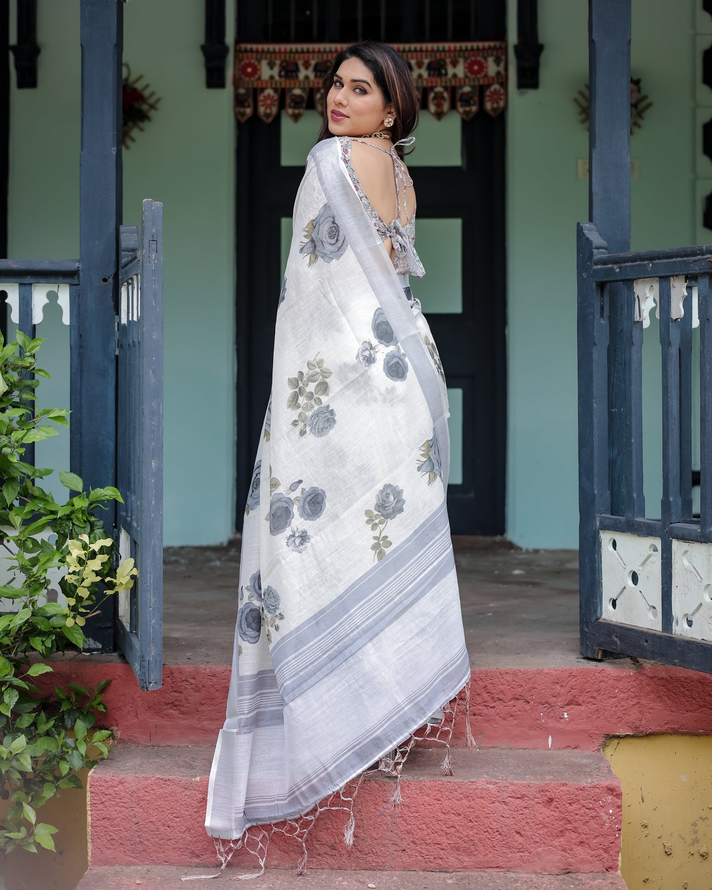 KASHVI PURE LINEN SAREE