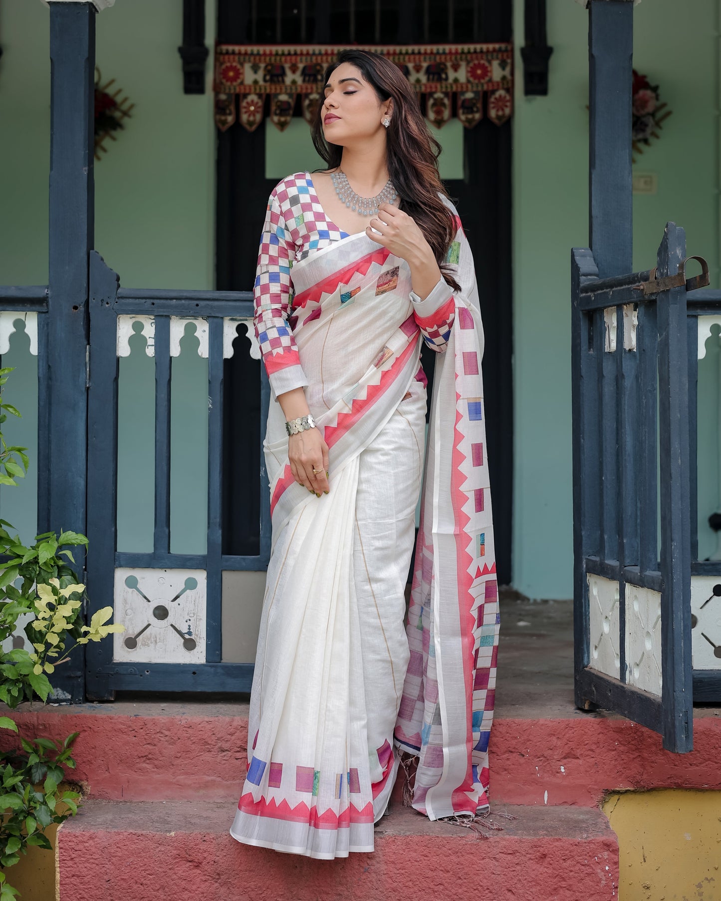 KASHVI PURE LINEN SAREE