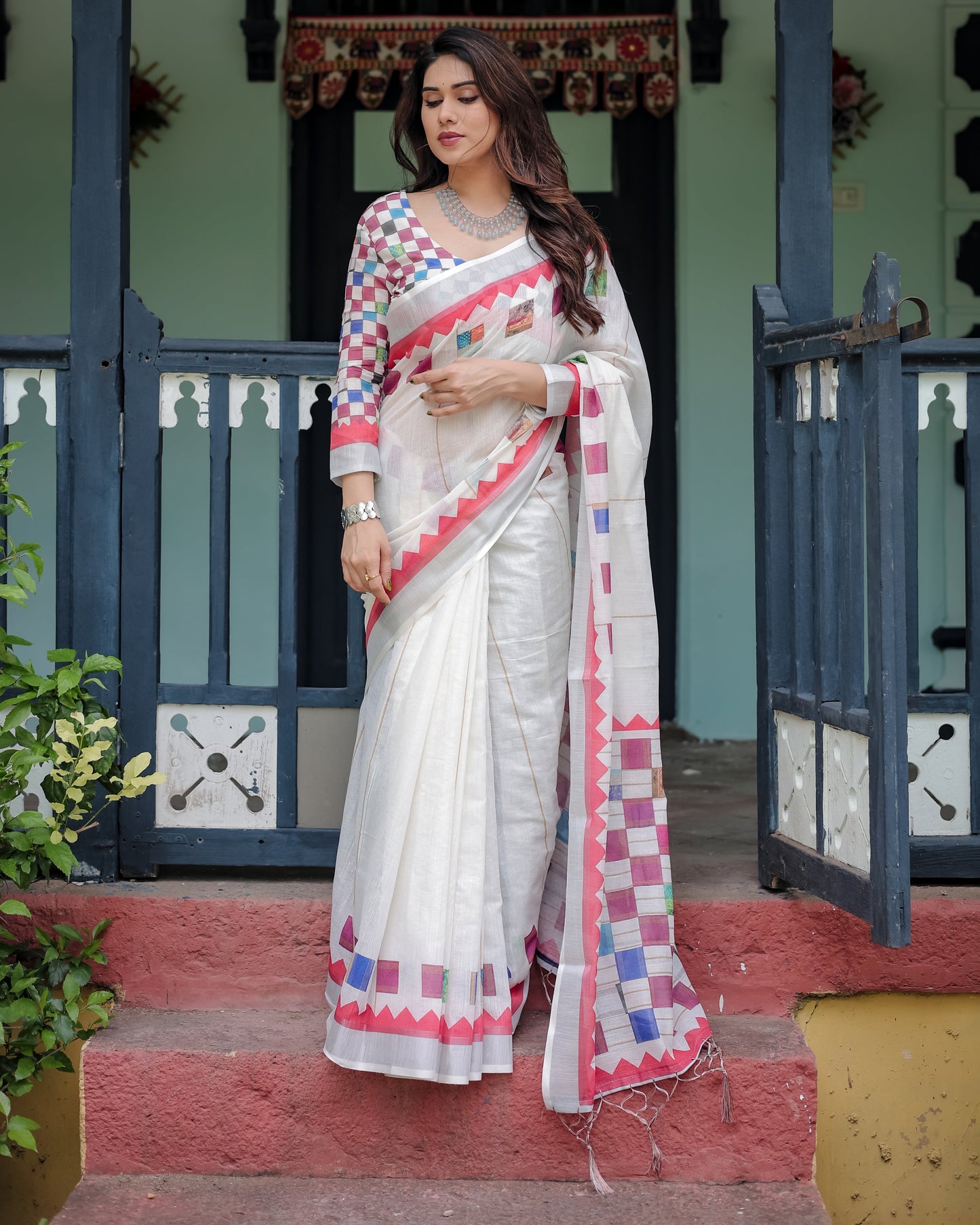 KASHVI PURE LINEN SAREE
