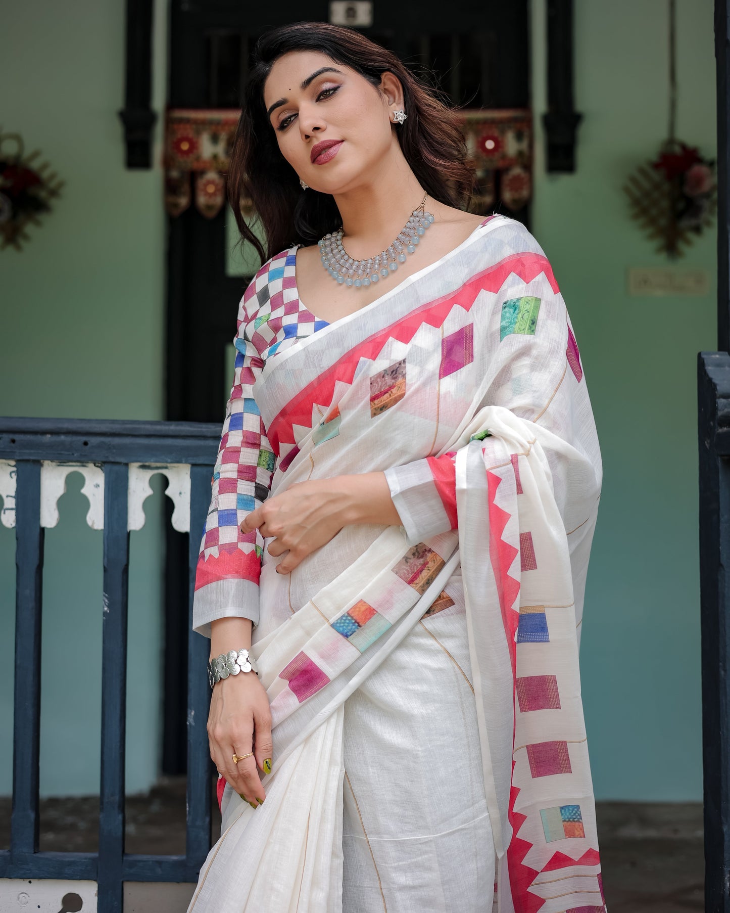 KASHVI PURE LINEN SAREE