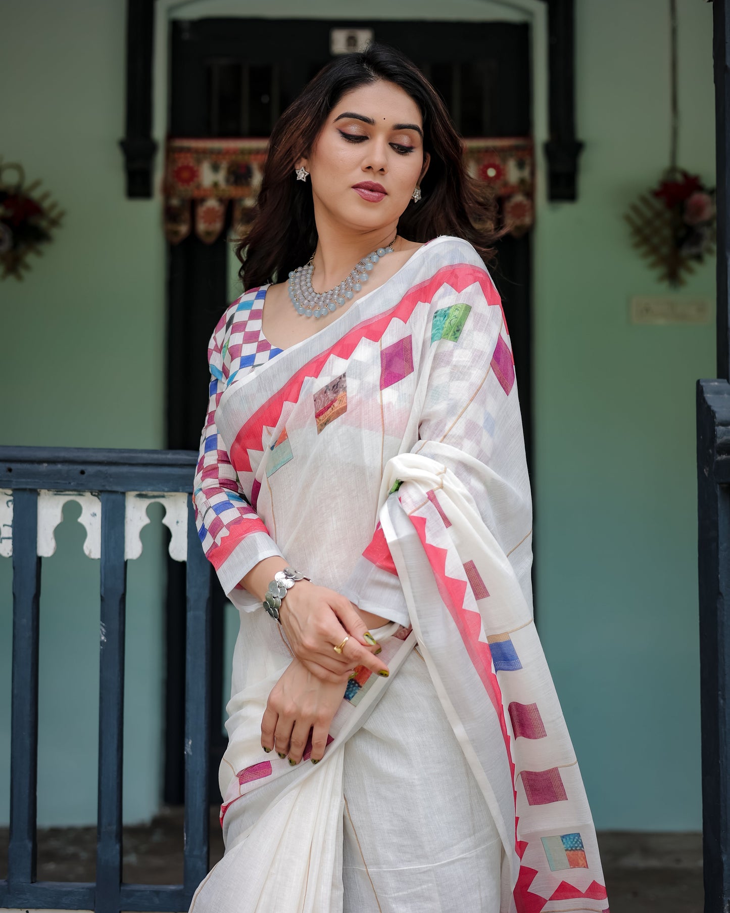 KASHVI PURE LINEN SAREE