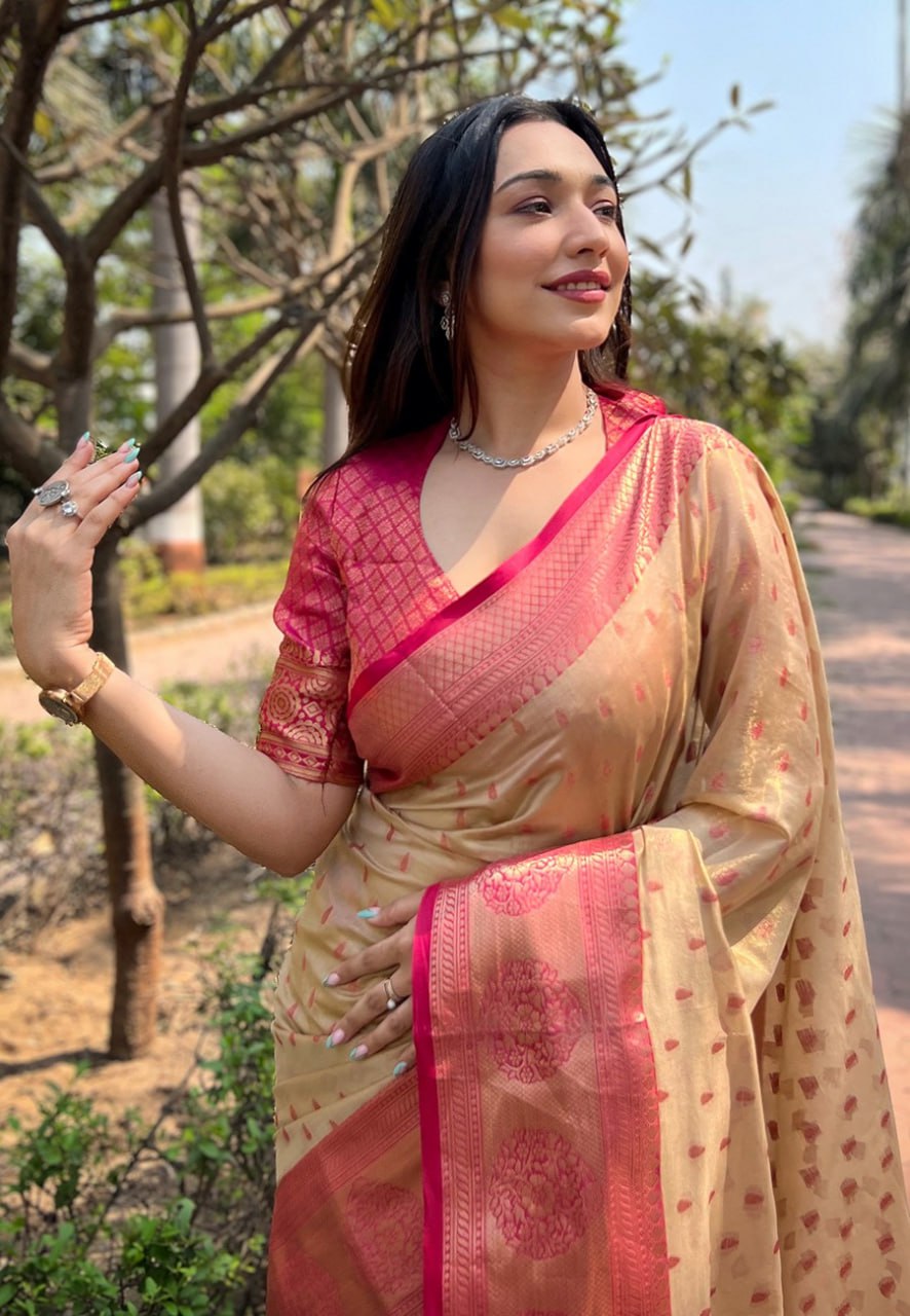 KASHVI ZARI TISSUE SAREE