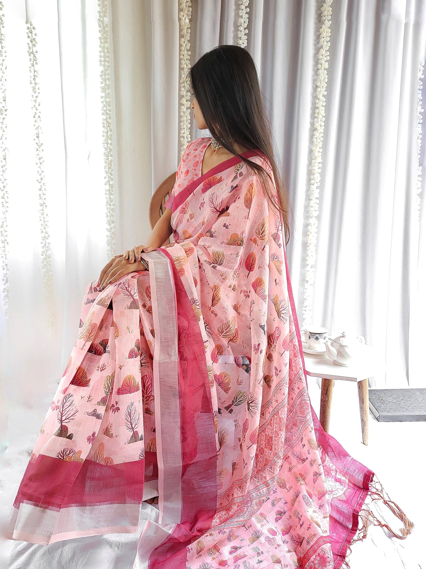 KASHVI PURE LINEN SAREE
