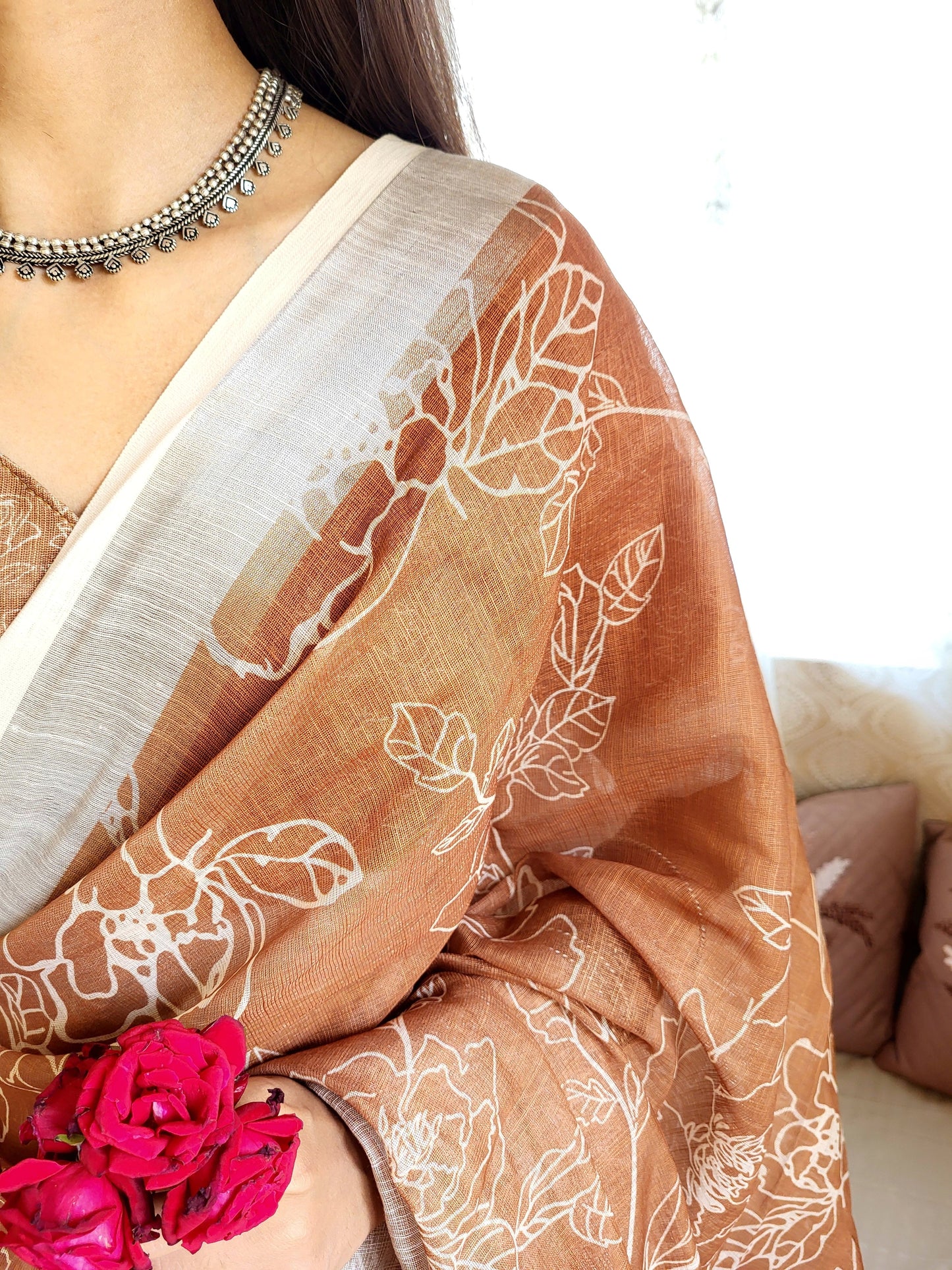 KASHVI PURE LINEN SAREE