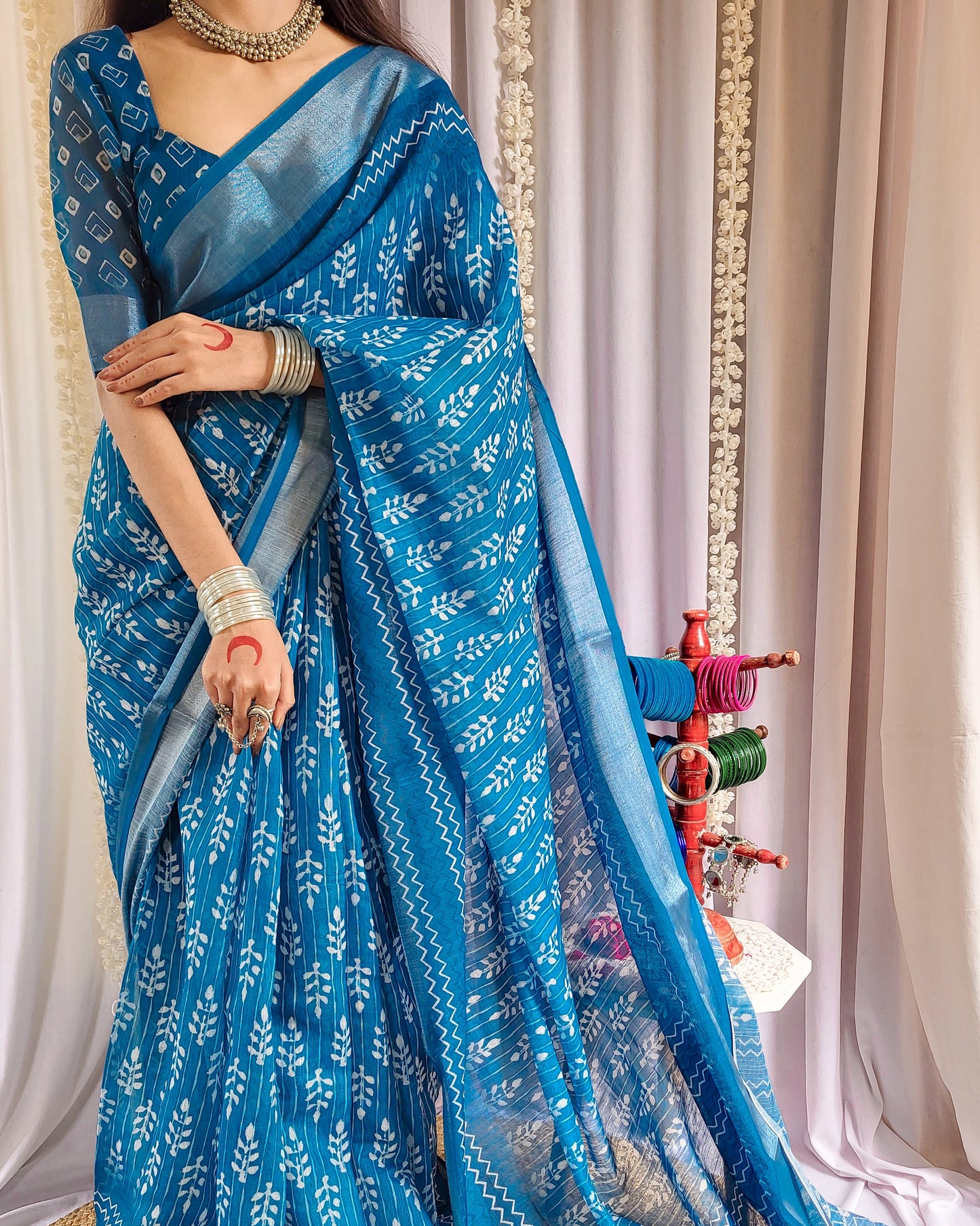 KASHVI PURE LINEN SAREE