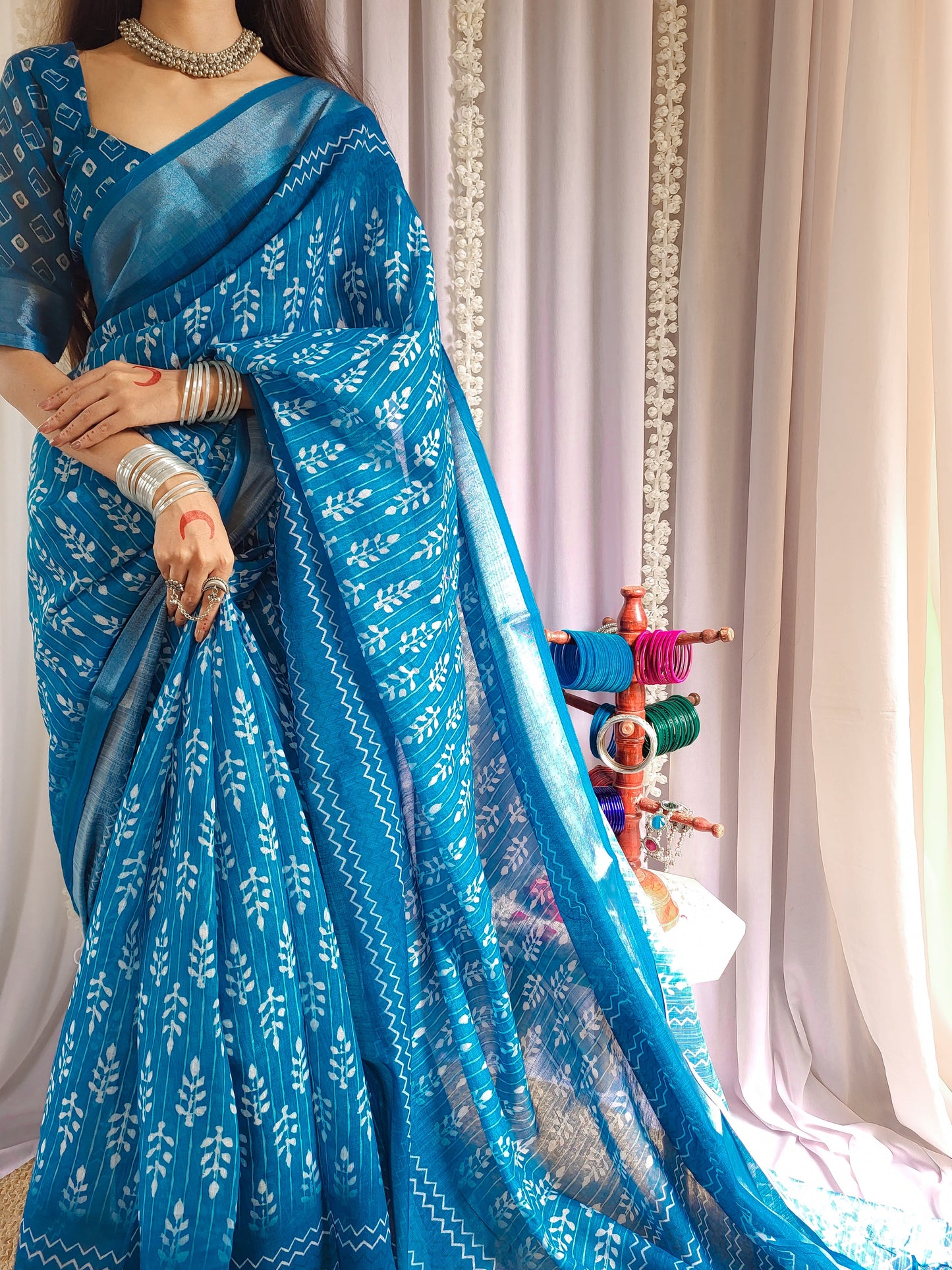 KASHVI PURE LINEN SAREE
