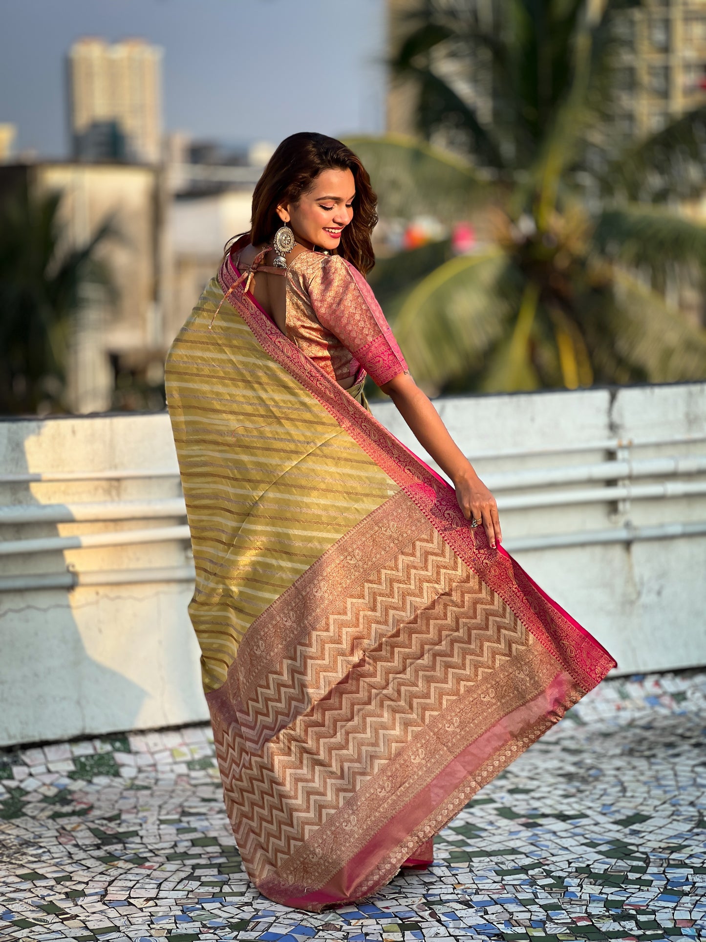 AMAYA ZARI TISSUE SAREE