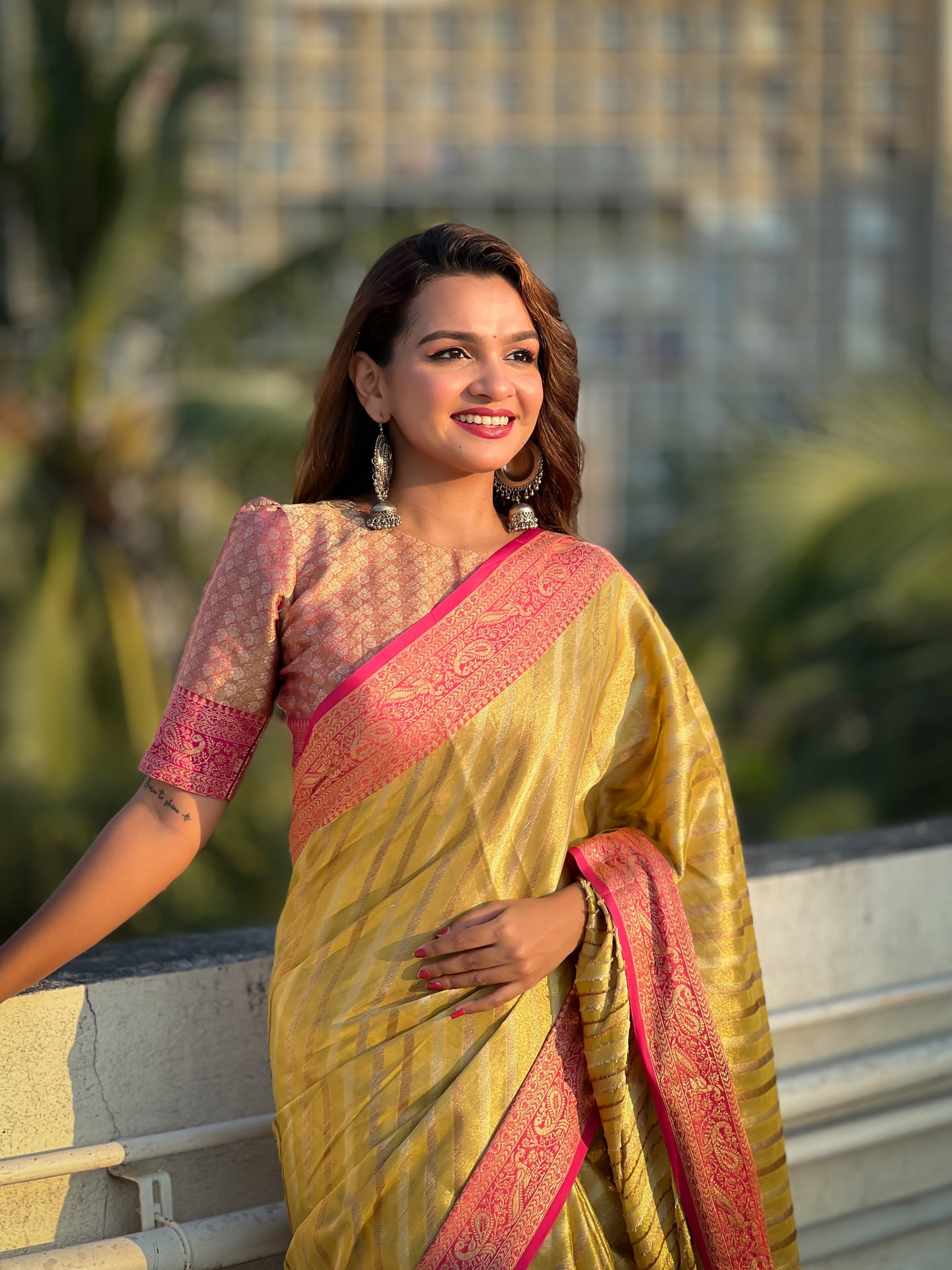AMAYA ZARI TISSUE SAREE