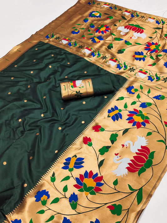 SWAN BROCADE PAITHANI
