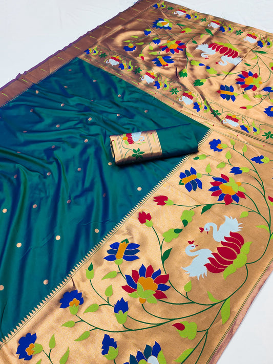 SWAN BROCADE PAITHANI