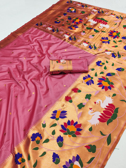 SWAN BROCADE PAITHANI