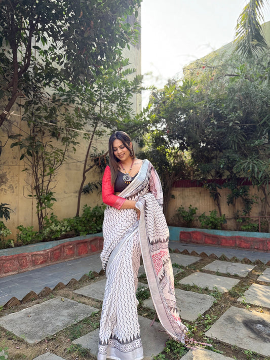 KASHVI PURE LINEN SAREE