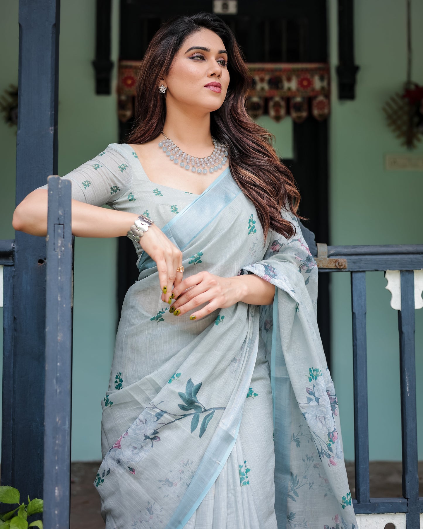 KASHVI PURE LINEN SAREE