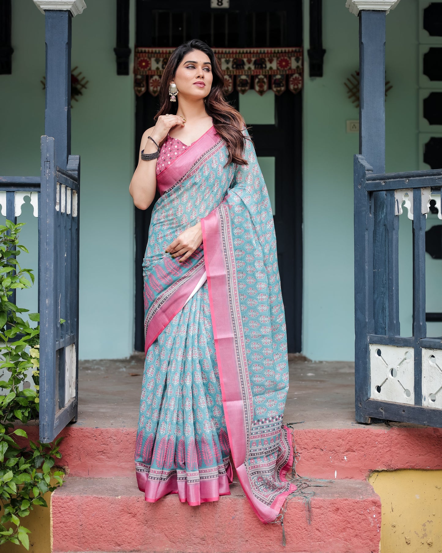 KASHVI PURE LINEN SAREE