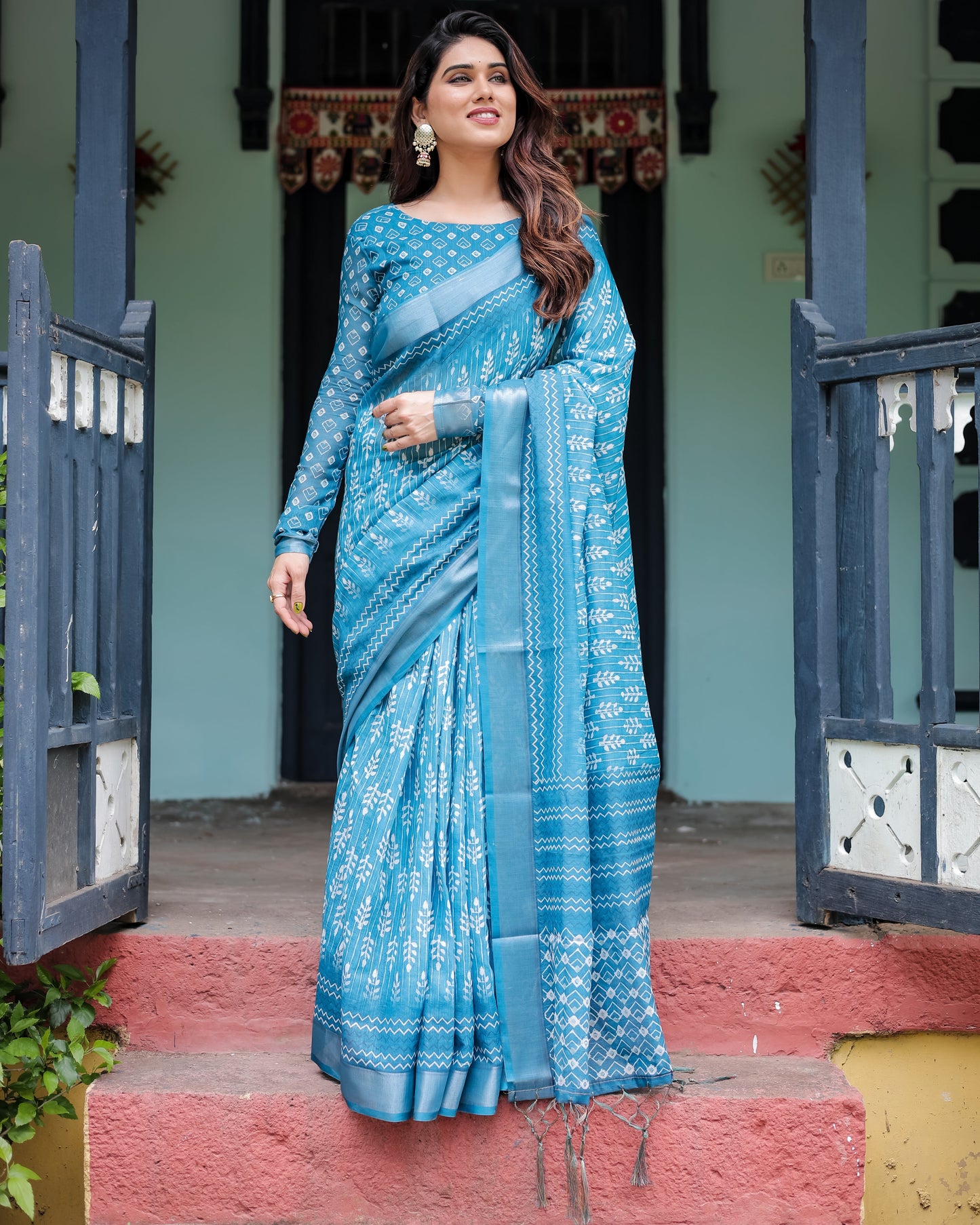 KASHVI PURE LINEN SAREE