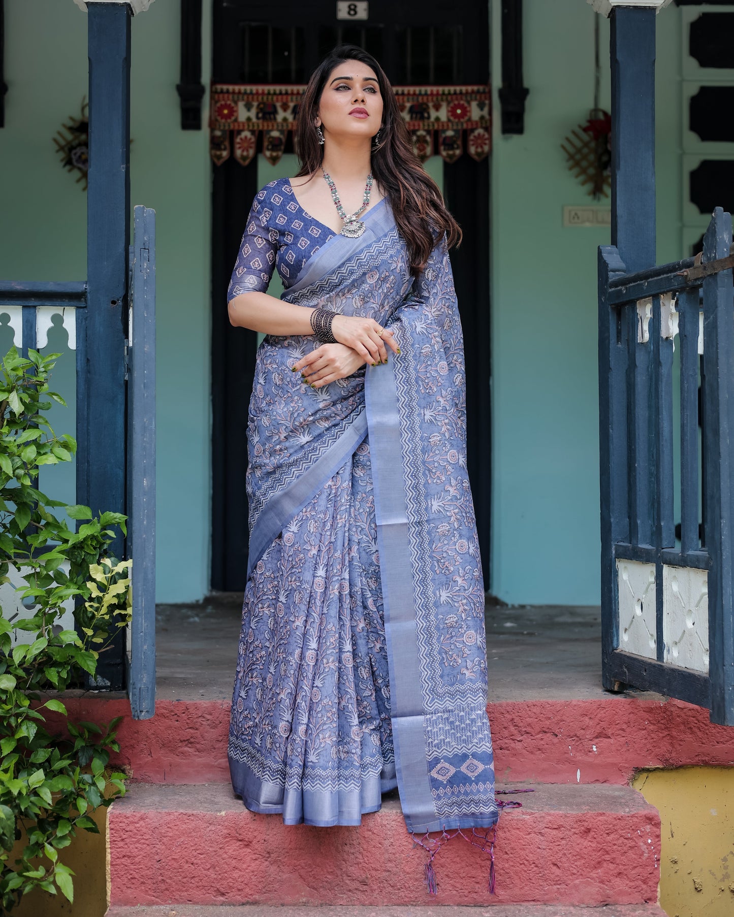 KASHVI PURE LINEN SAREE
