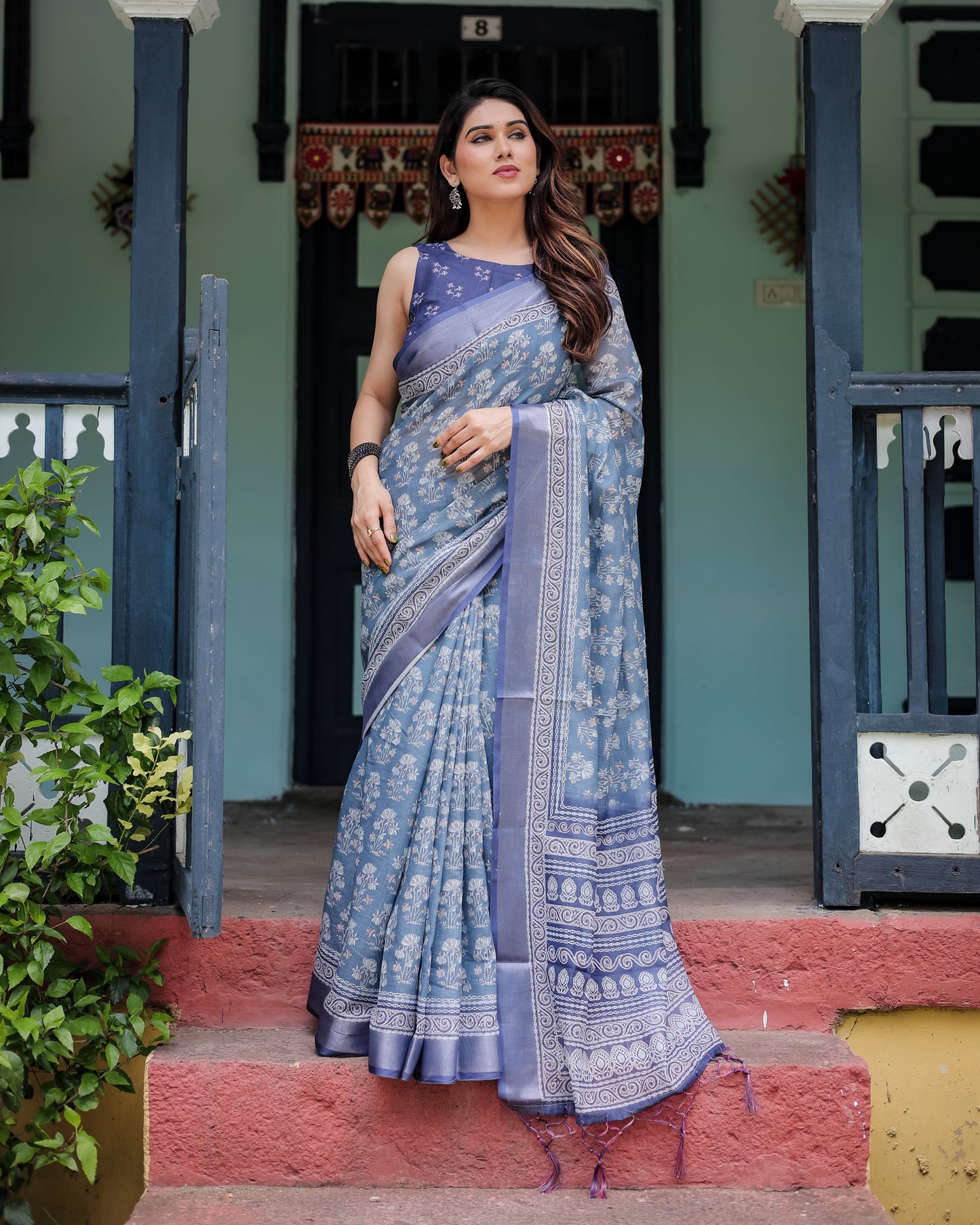 KASHVI PURE LINEN SAREE