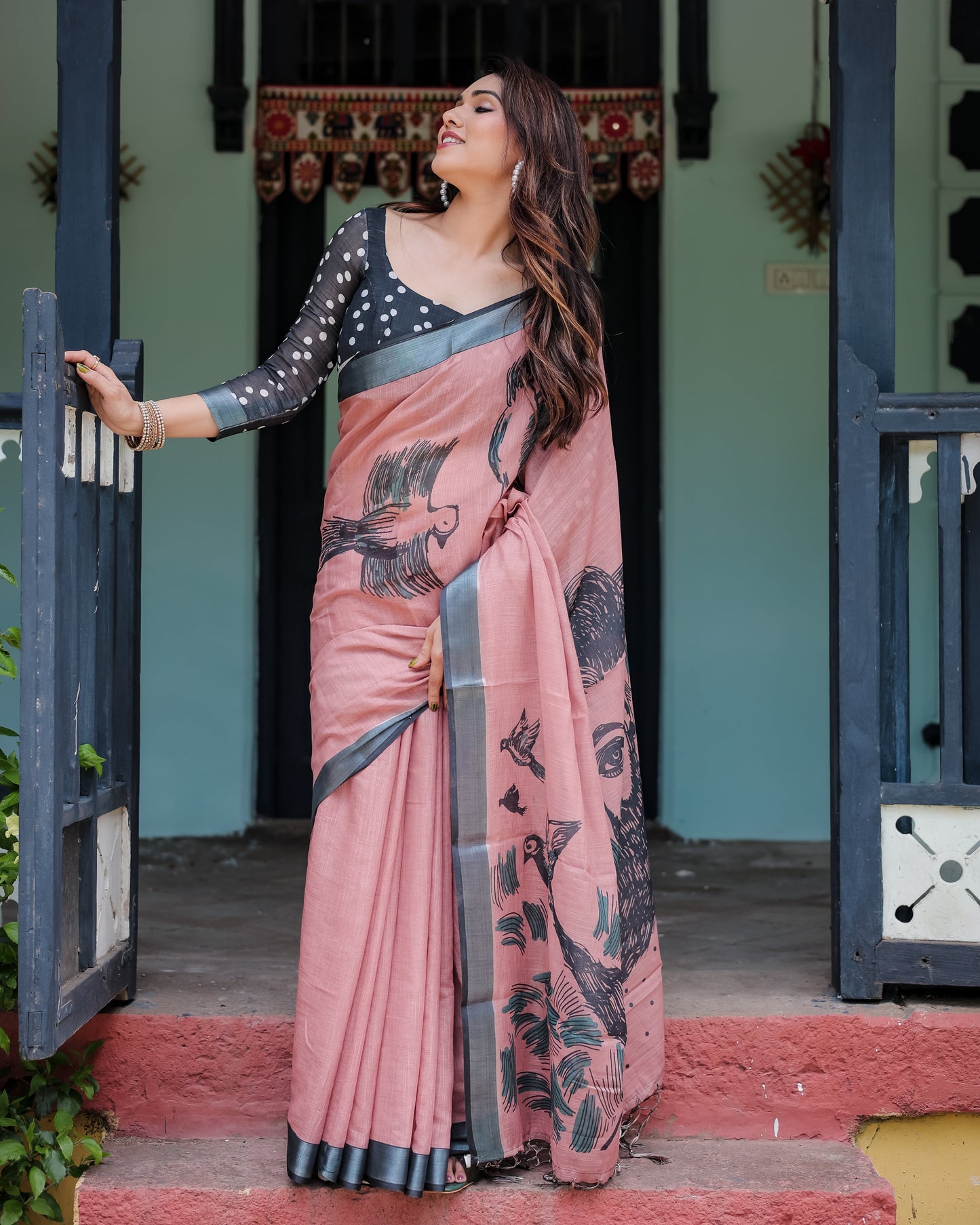KASHVI PURE LINEN SAREE