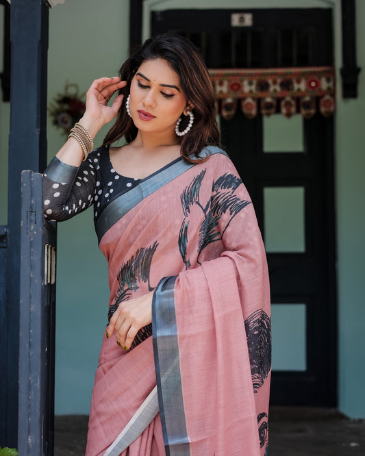 KASHVI PURE LINEN SAREE