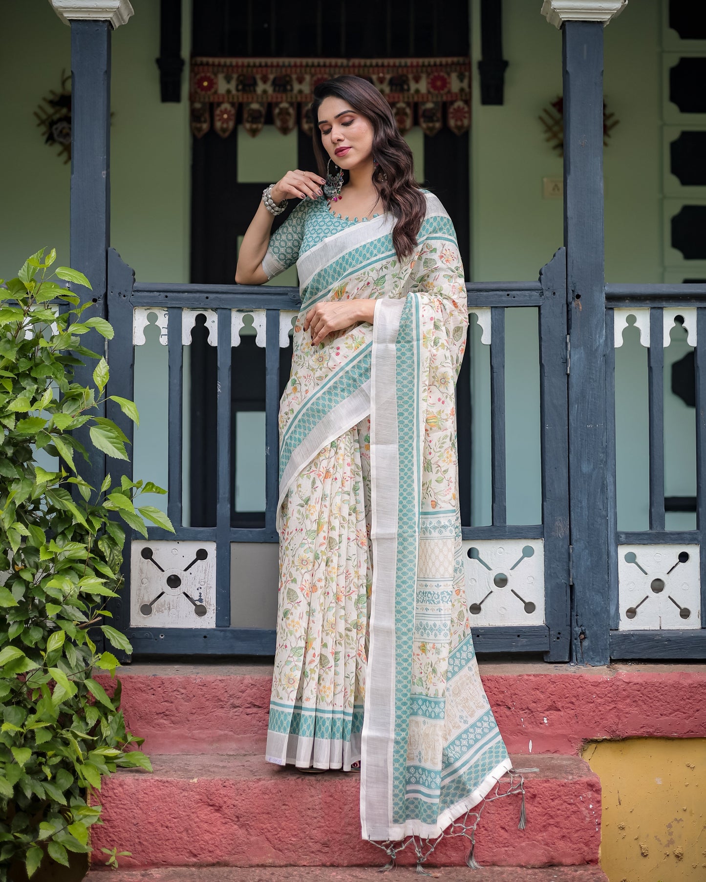KASHVI PURE LINEN SAREE