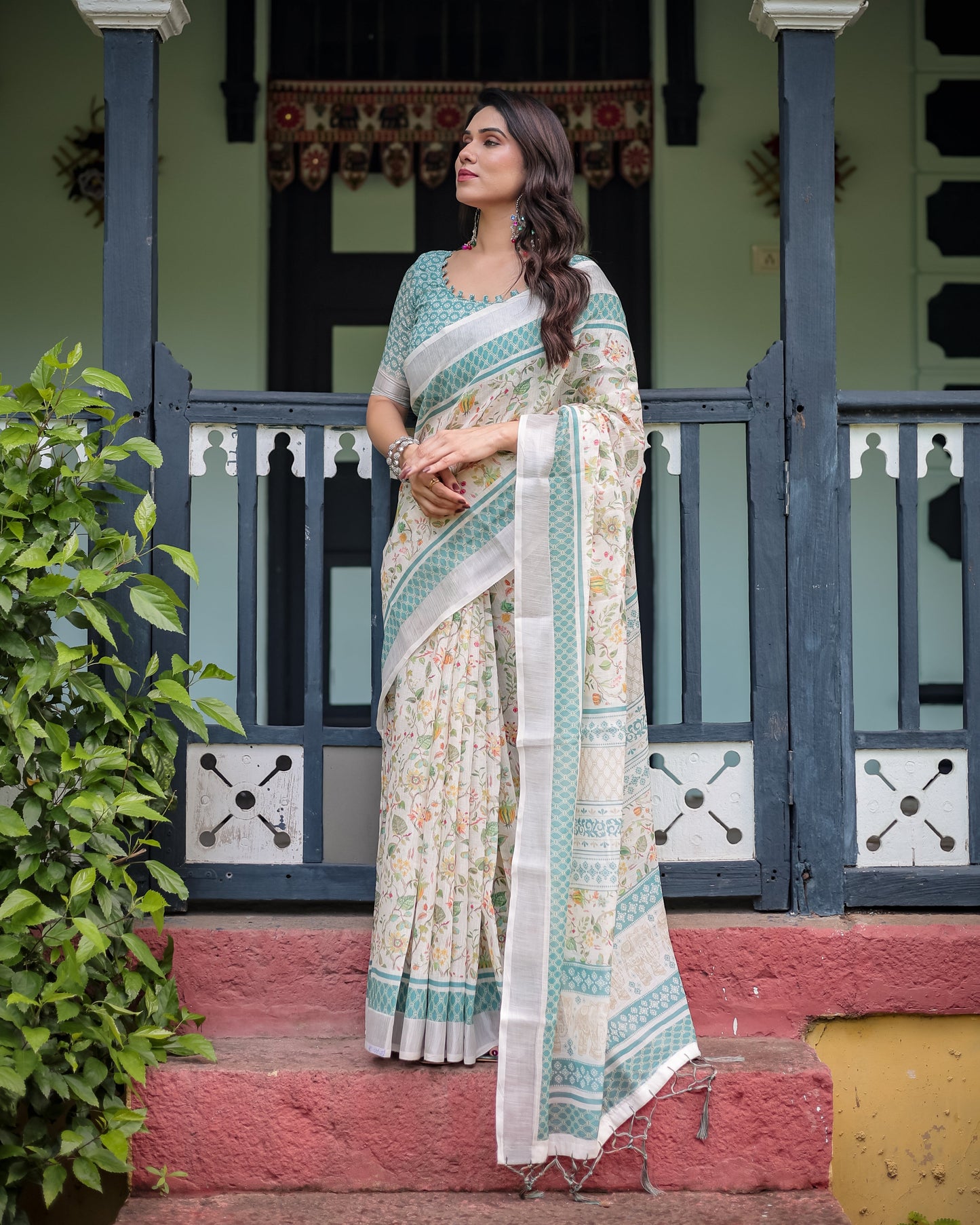 KASHVI PURE LINEN SAREE