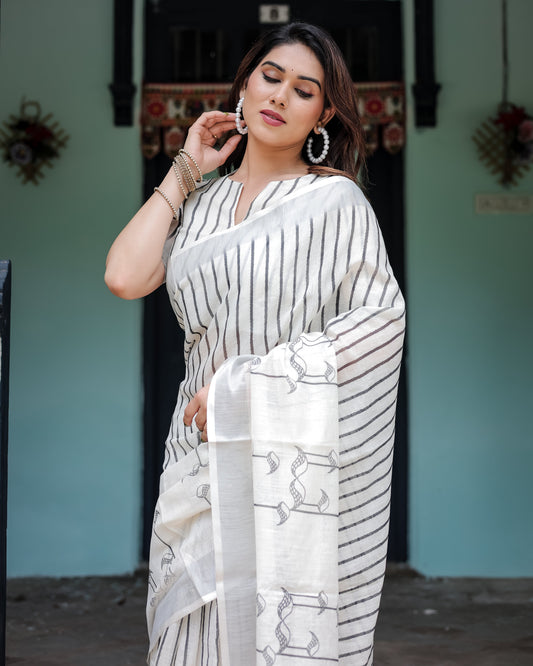 KASHVI PURE LINEN SAREE