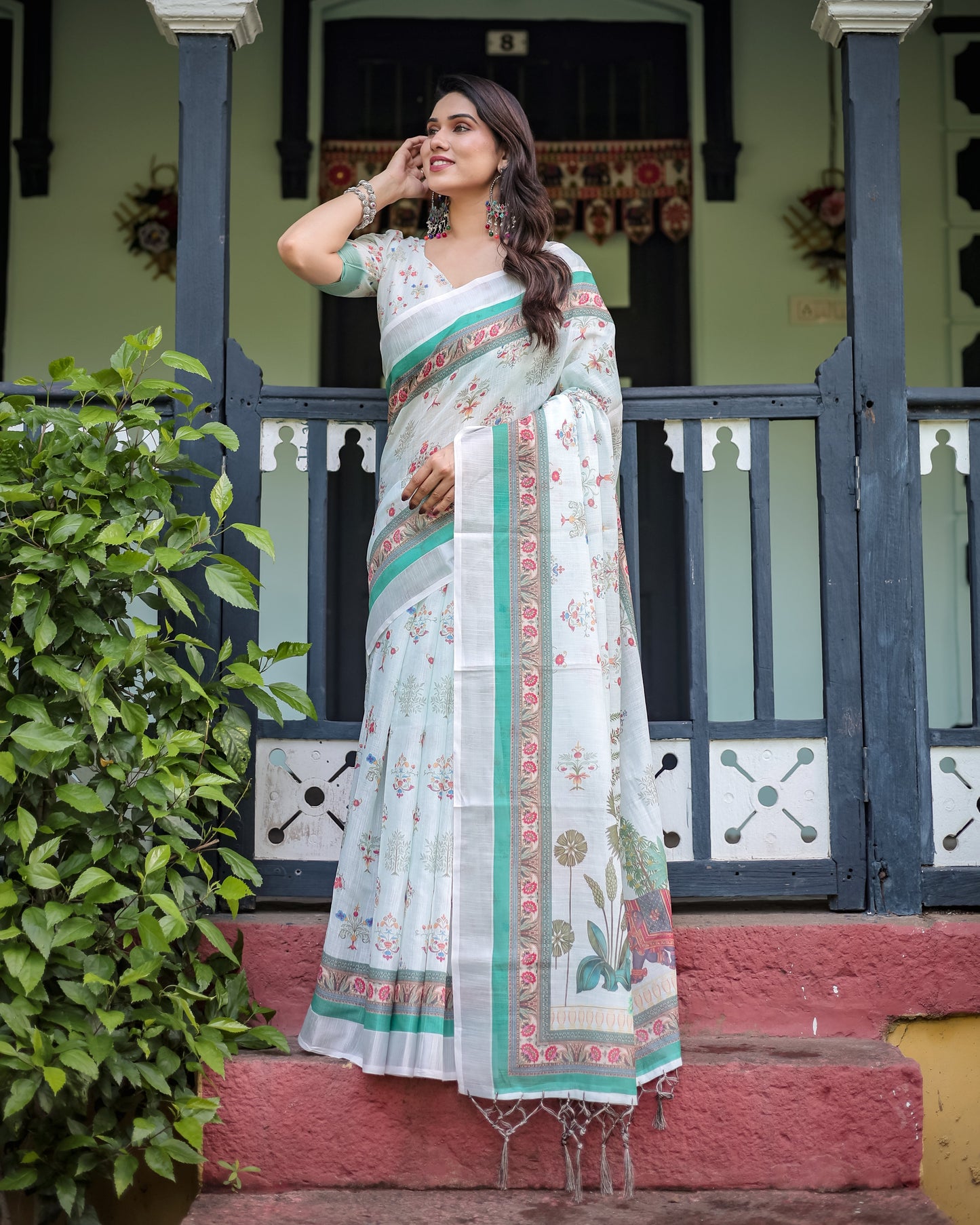 KASHVI PURE LINEN SAREE