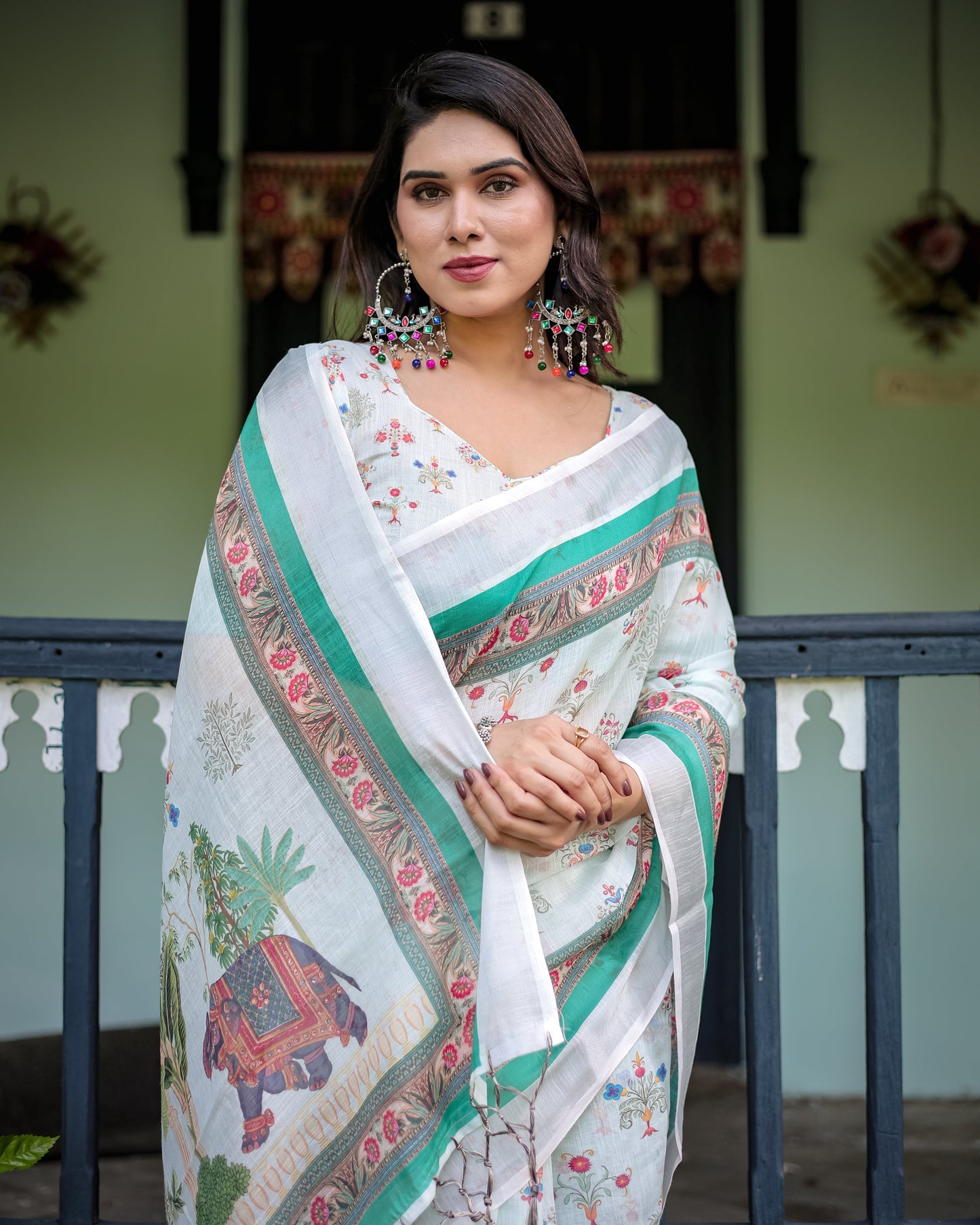 KASHVI PURE LINEN SAREE