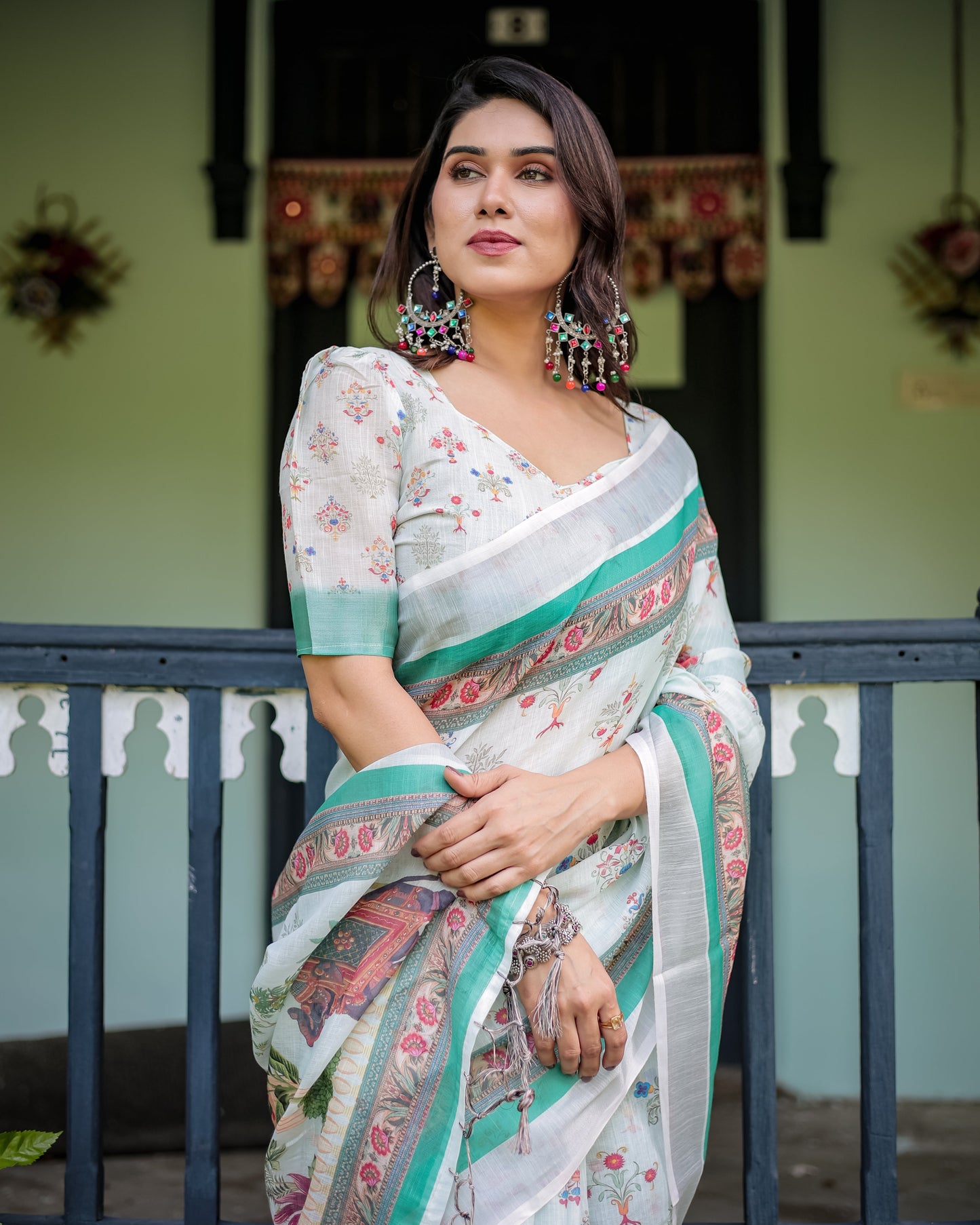 KASHVI PURE LINEN SAREE