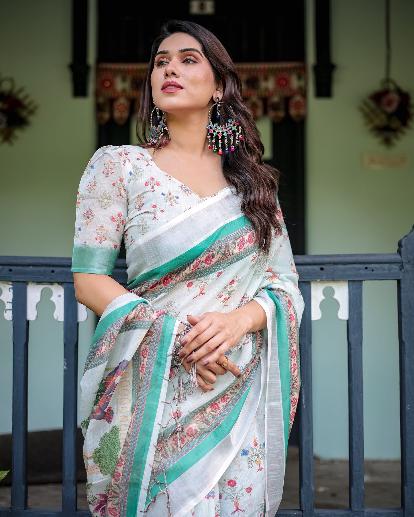 KASHVI PURE LINEN SAREE