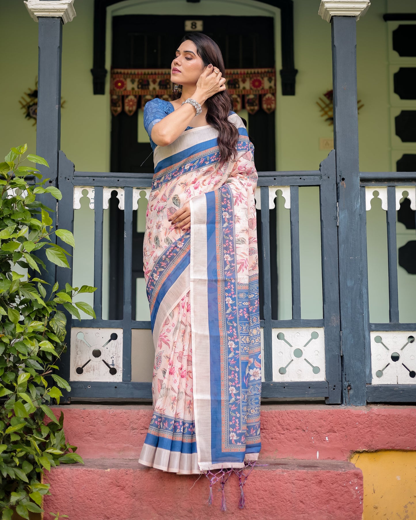 KASHVI PURE LINEN SAREE