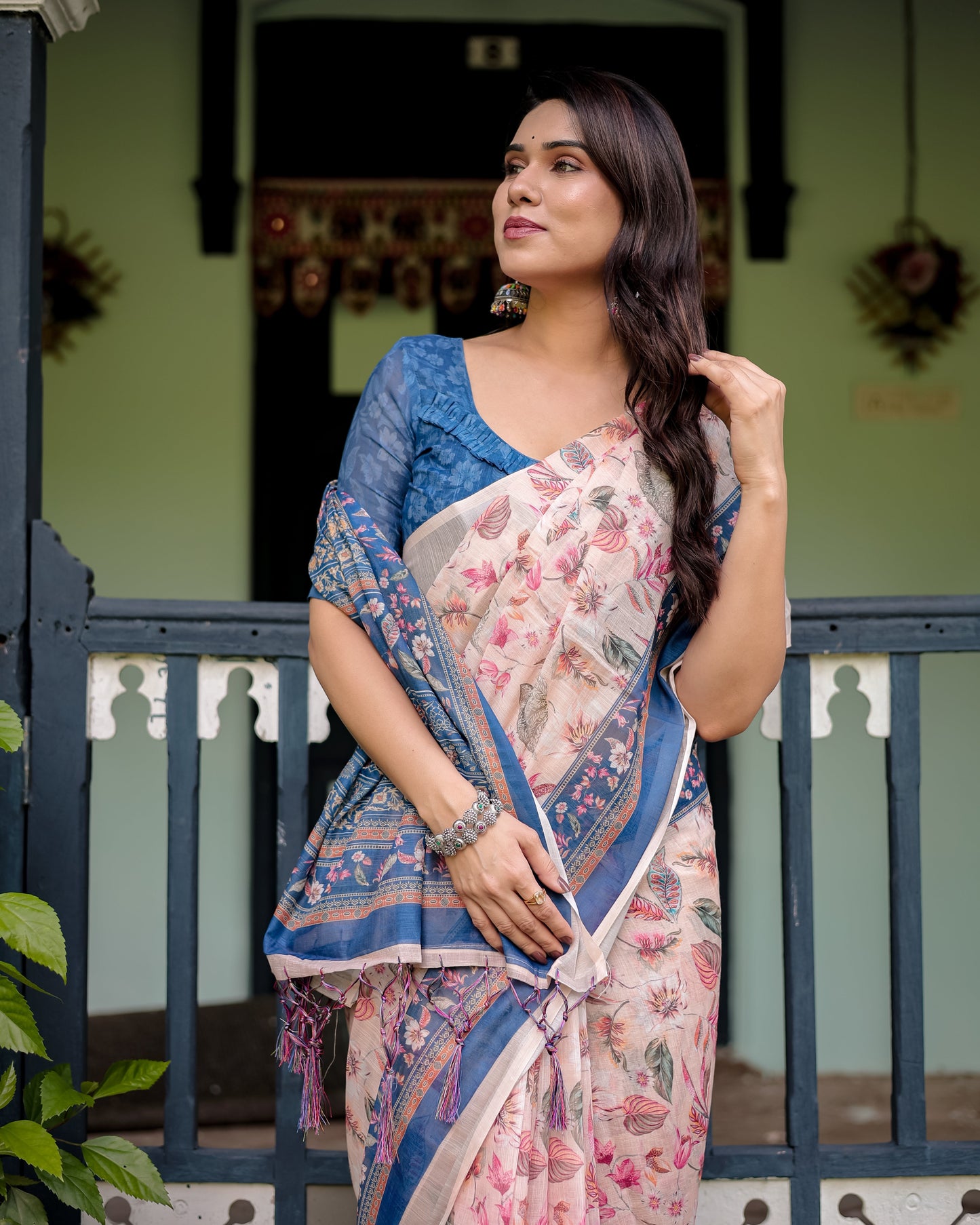 KASHVI PURE LINEN SAREE