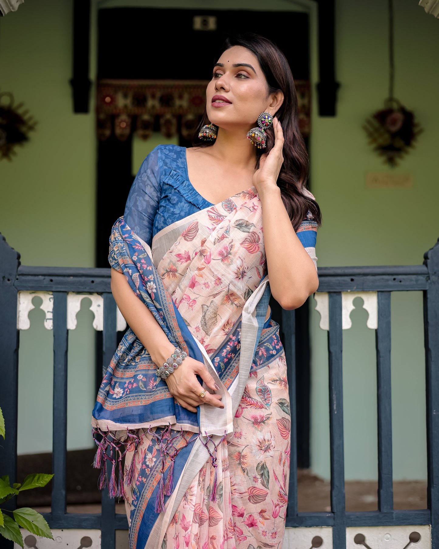 KASHVI PURE LINEN SAREE