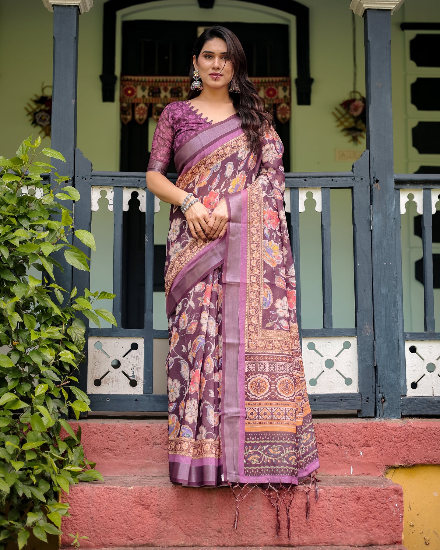 KASHVI PURE LINEN SAREE