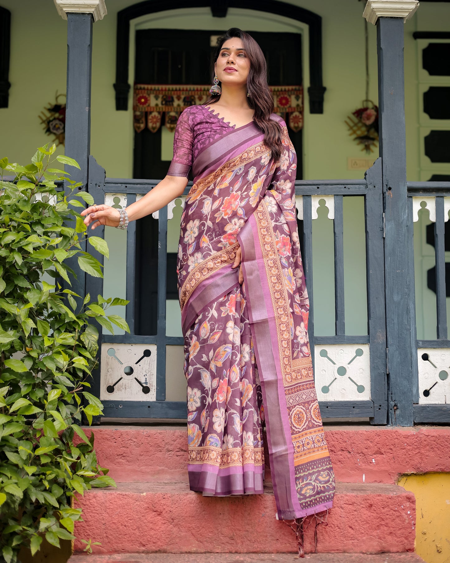 KASHVI PURE LINEN SAREE